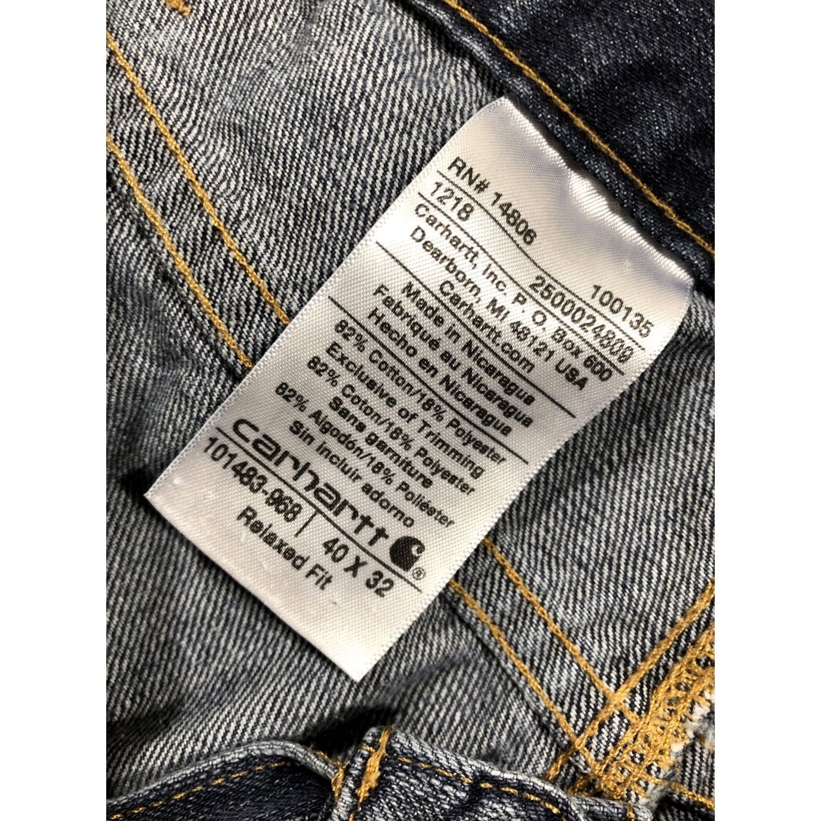 Carhartt CARHARTT Relaxed Fit Straight Leg Jeans Mens 40x31 Medium Wash Blue 100% Cotton Size US 40 / EU 56 - 5 Thumbnail