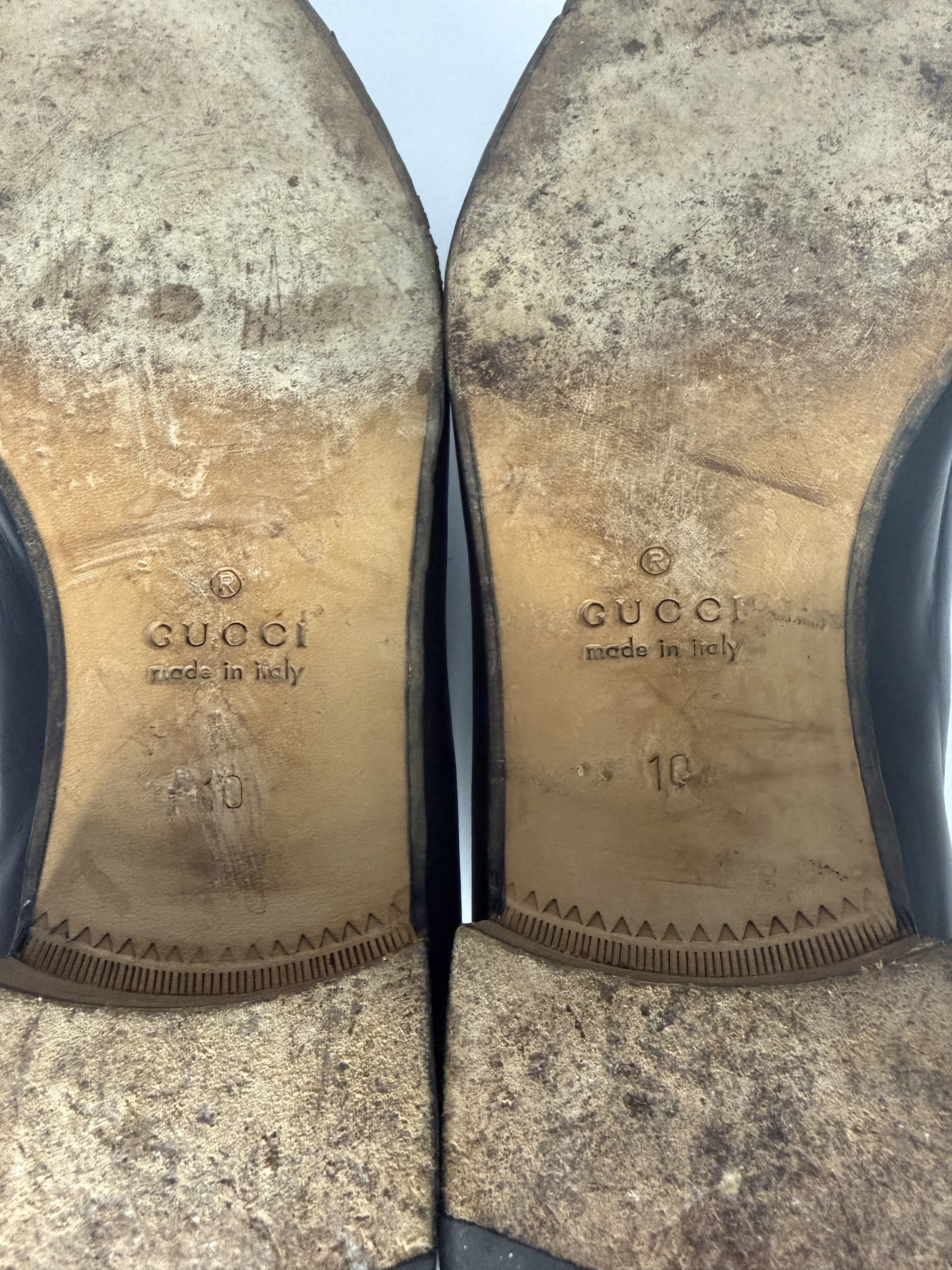 Gucci Gucci Black Leather Web GG Detailed Tassel Loafers Size US 10 / EU 43 - 7 Thumbnail