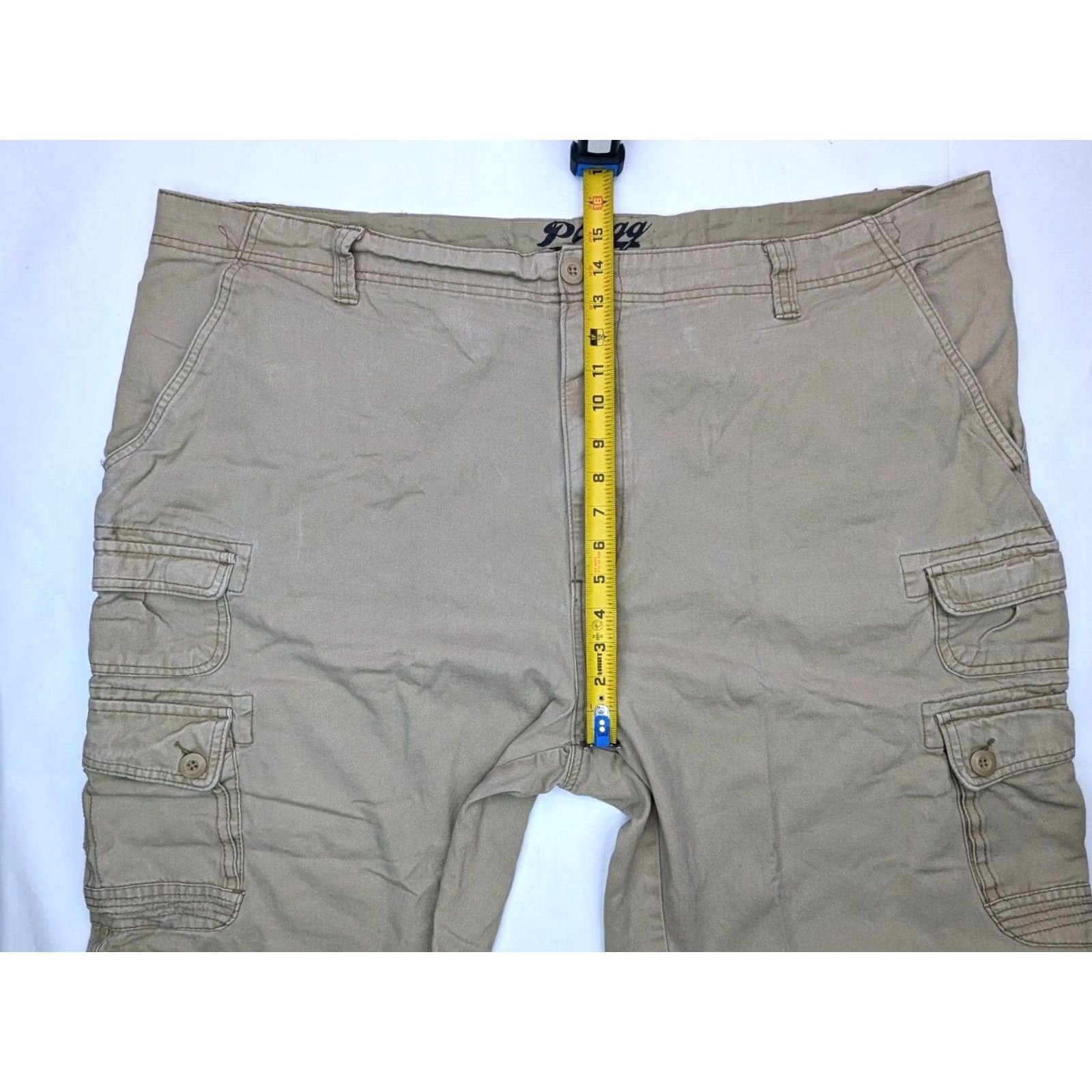 Vintage PLUGG Cargo Shorts Men 48 Beige Cotton Multi-Pocket Inseam 12 in Utility Hiking Pocketed Shorts Regular Mens Size US 32 / EU 48 - 4 Thumbnail