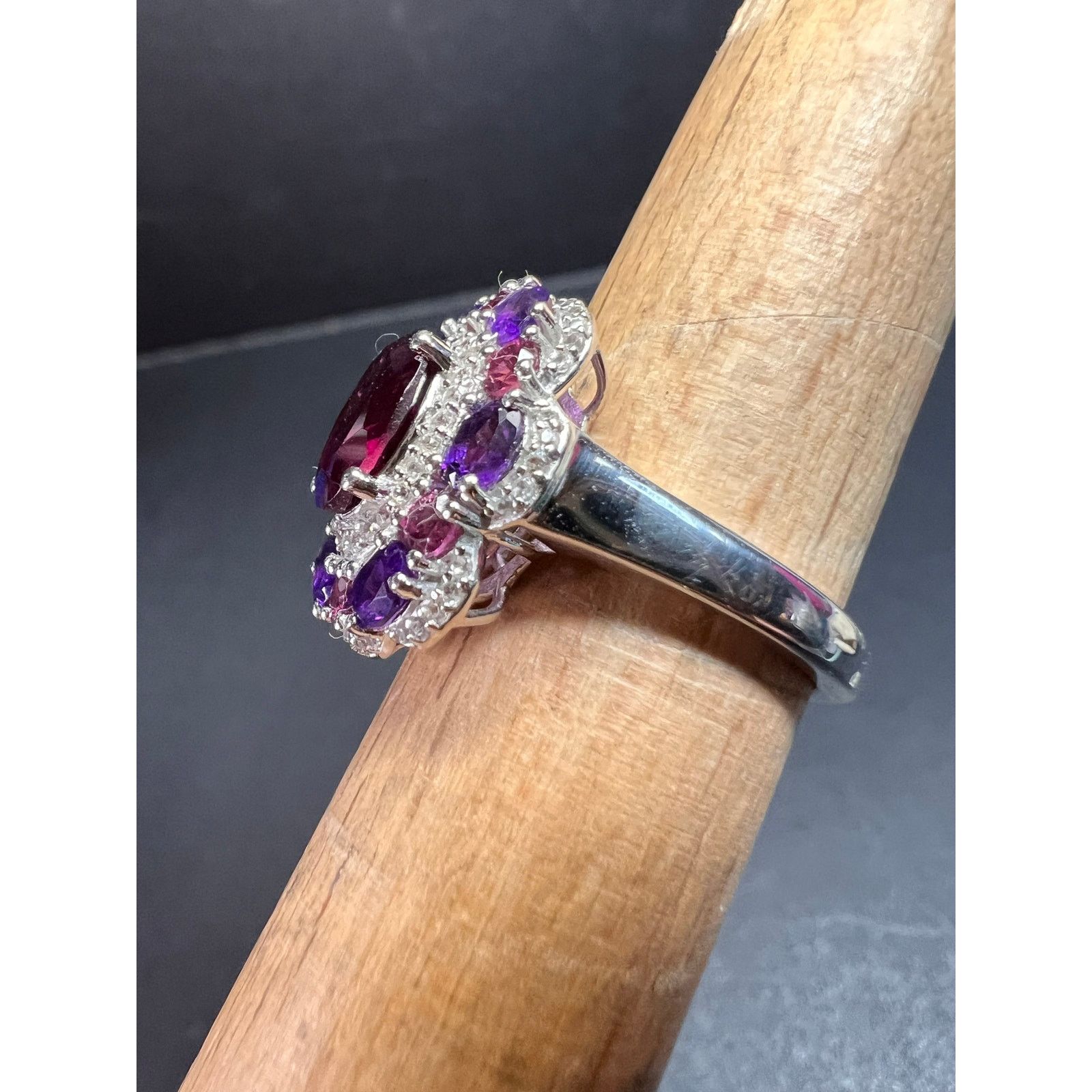 Other NEW rhodolite garnet and amethyst ring in 925 silver size 7 Size ONE SIZE - 8 Thumbnail