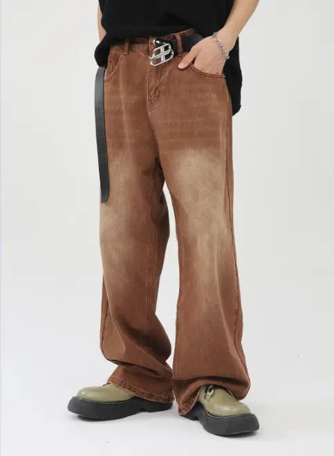 Japanese Brand nezawa x Saki Vintage Brown Washed Loose Straight Jeans Size US 32 / EU 48 - 6 Thumbnail