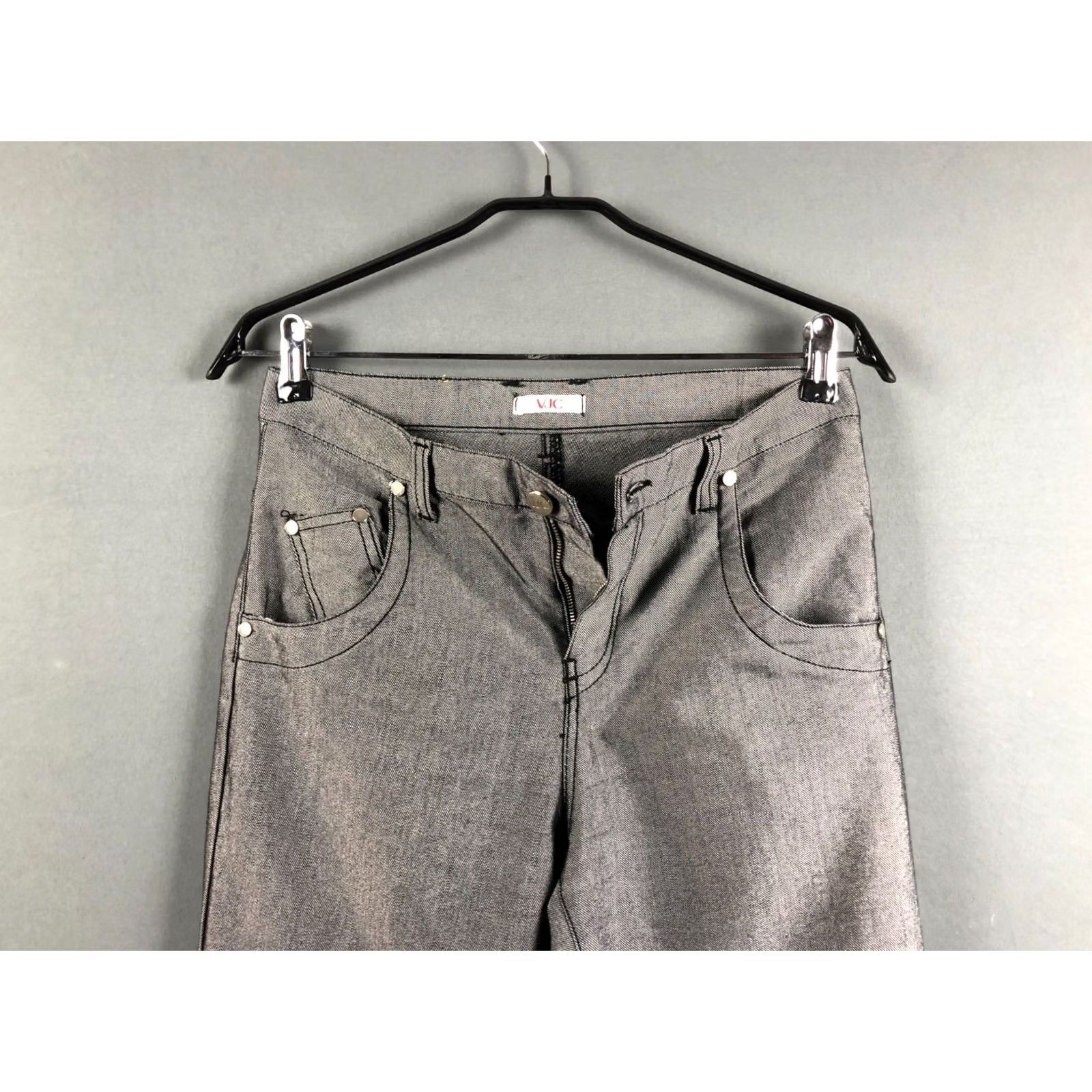 Versace Jeans Couture Versace Jeans Couture Jeans Women's Gray Cotton Polyester Elastane Size 29 Straight Regular Rise Inseam 33.8" Denim Size 29" - 6 Thumbnail