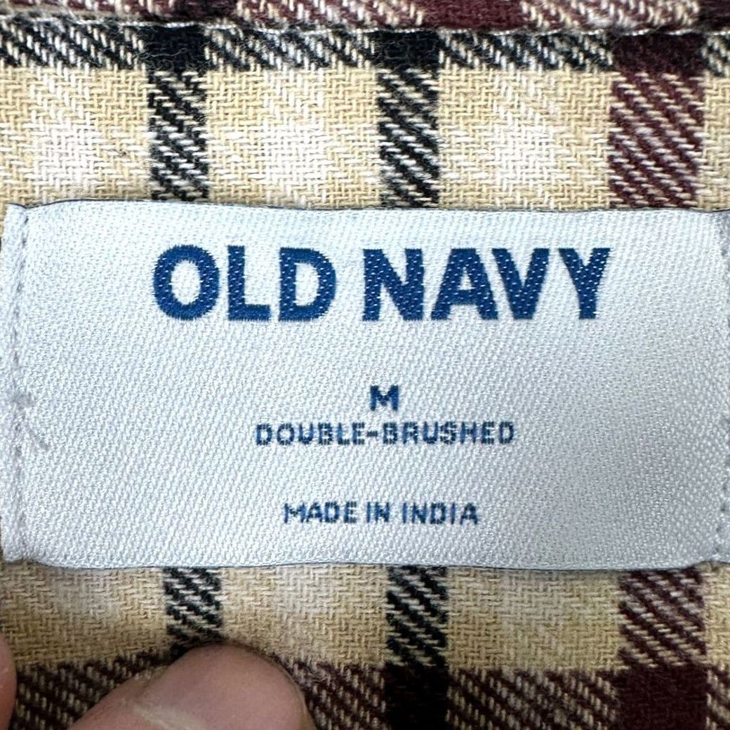 Old Navy VINTAGE Old Navy Flannel Shirt Mens M Tan Plaid Button-Up Size US M / EU 48-50 / 2 - 4 Thumbnail