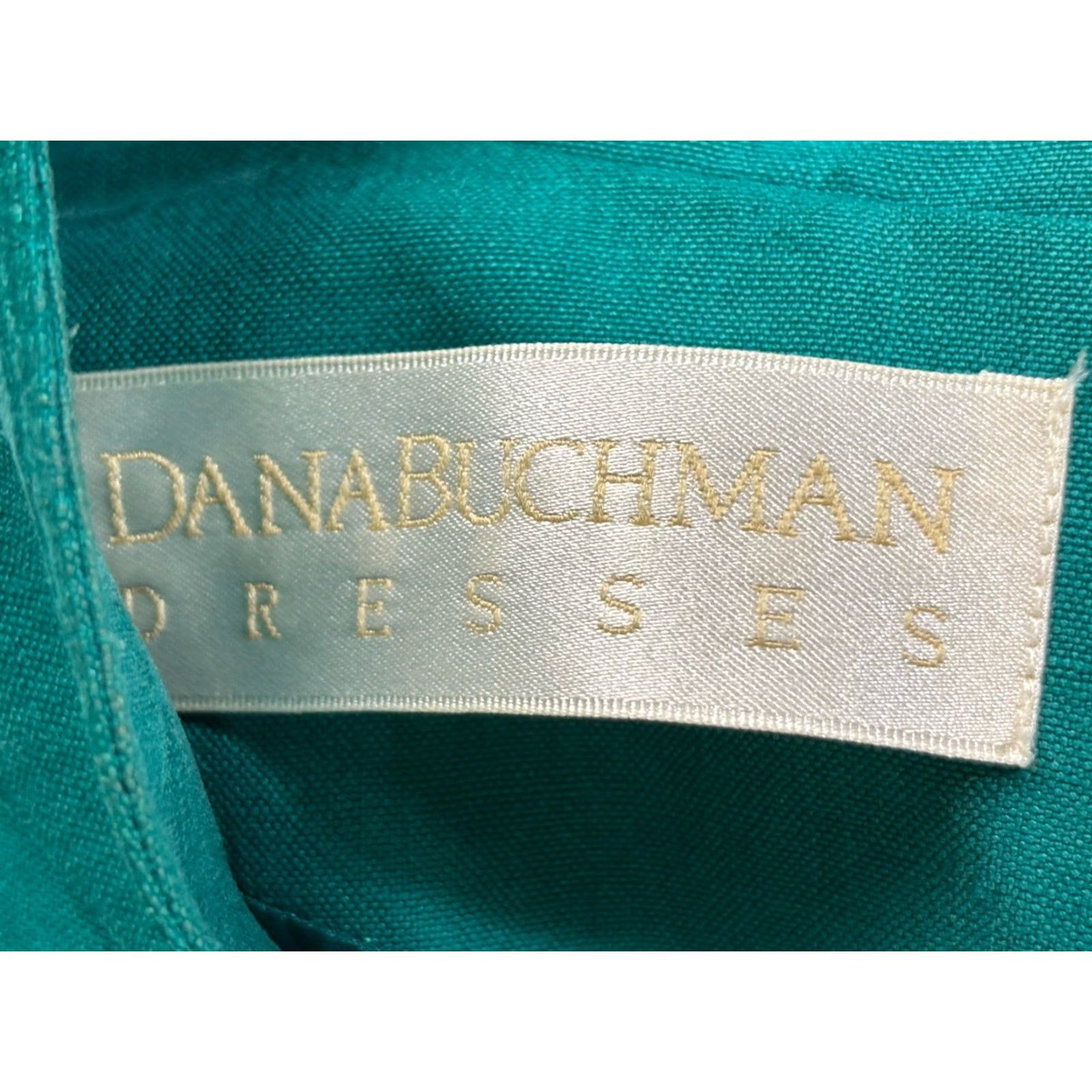 Vintage VINTAGE Dana Buchman Silk Maxi Dress Emerald Green Sz 4 Regular Women Front Back Slits High Neck Short Sleeve Classic Womens Size S / US 4 / IT 40 - 6 Thumbnail
