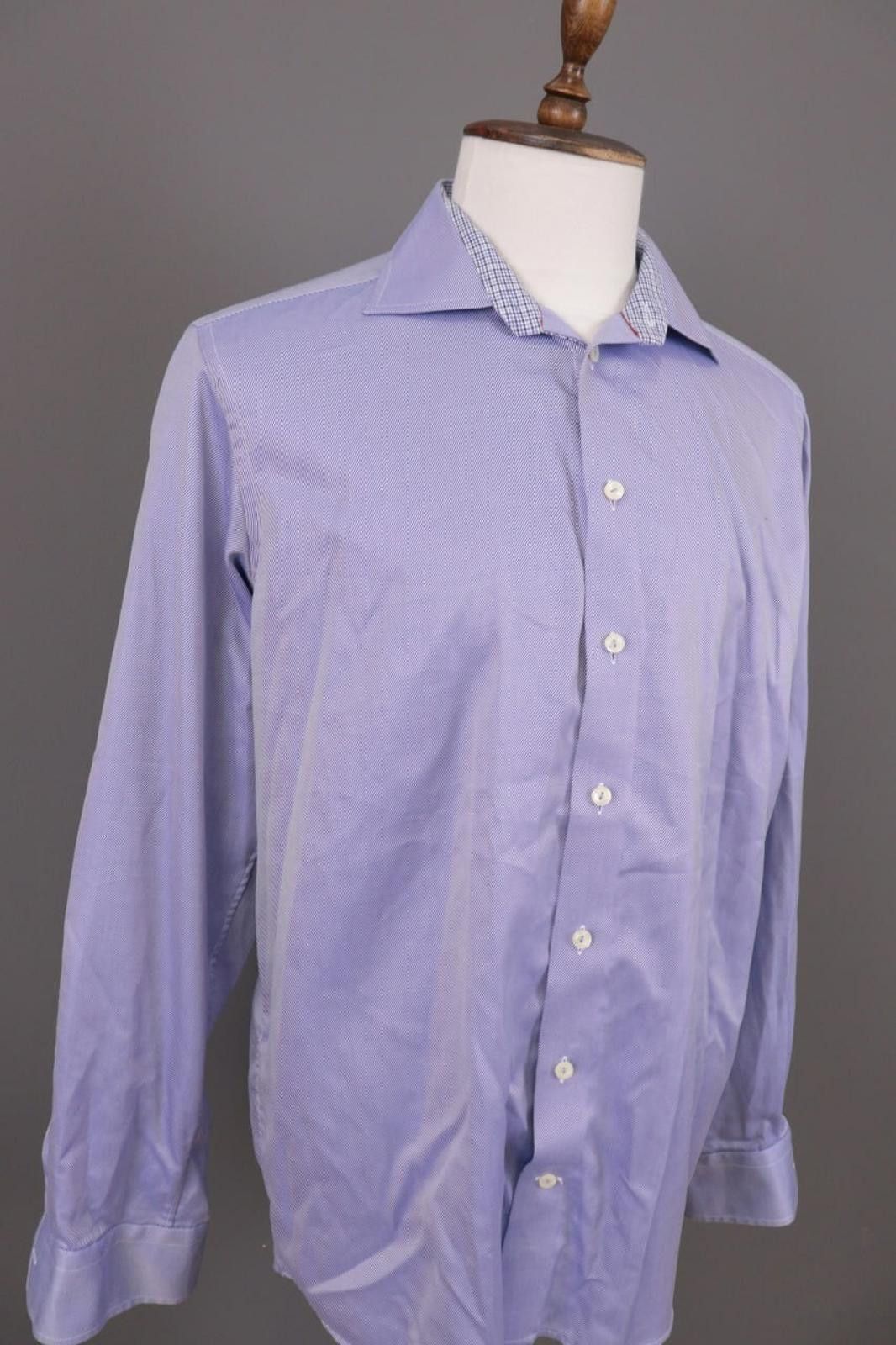 Eton Eton Contemporary Fit Blue Check Shirt Size 43 / 17 Size US M / EU 48-50 / 2 - 5 Thumbnail