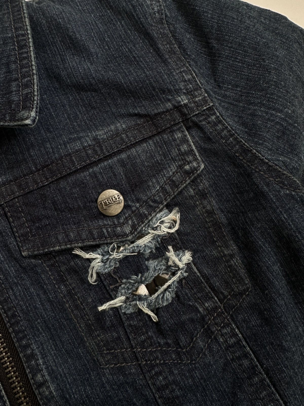 Japanese Brand Vintage Tripp Nyc Zipped-up Denim Jacket Top Size S / US 4 / IT 40 - 5 Thumbnail