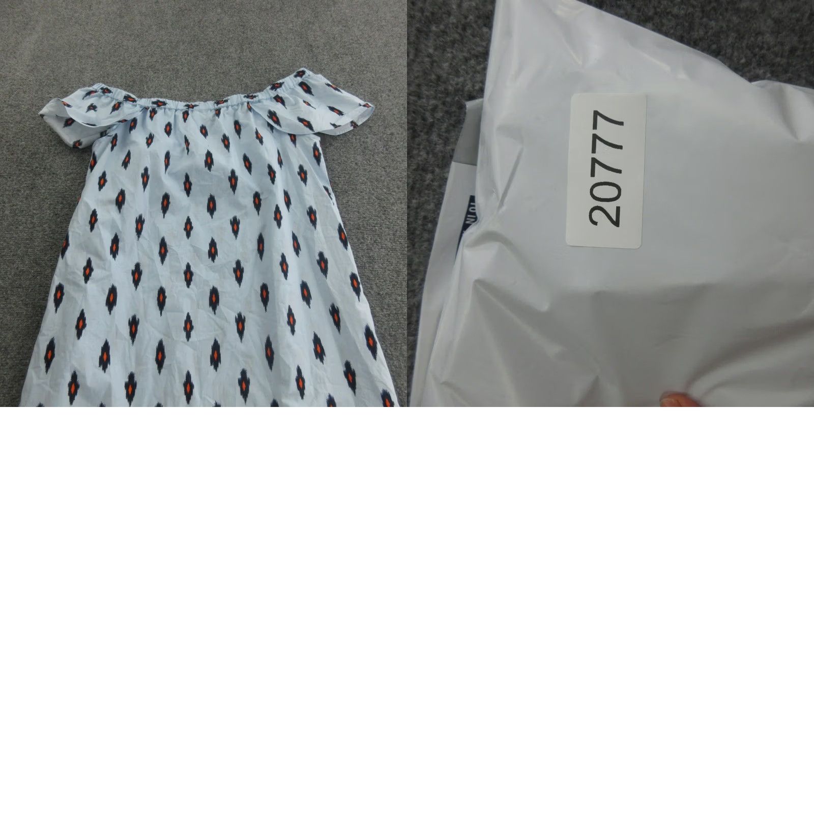 J.Crew J.CREW Dress Womens Small Blue Geometric Cotton Off Shoulder Sundress Boho Casual Knee Length Sleeveless? Size S / US 4 / IT 40 - 8 Thumbnail