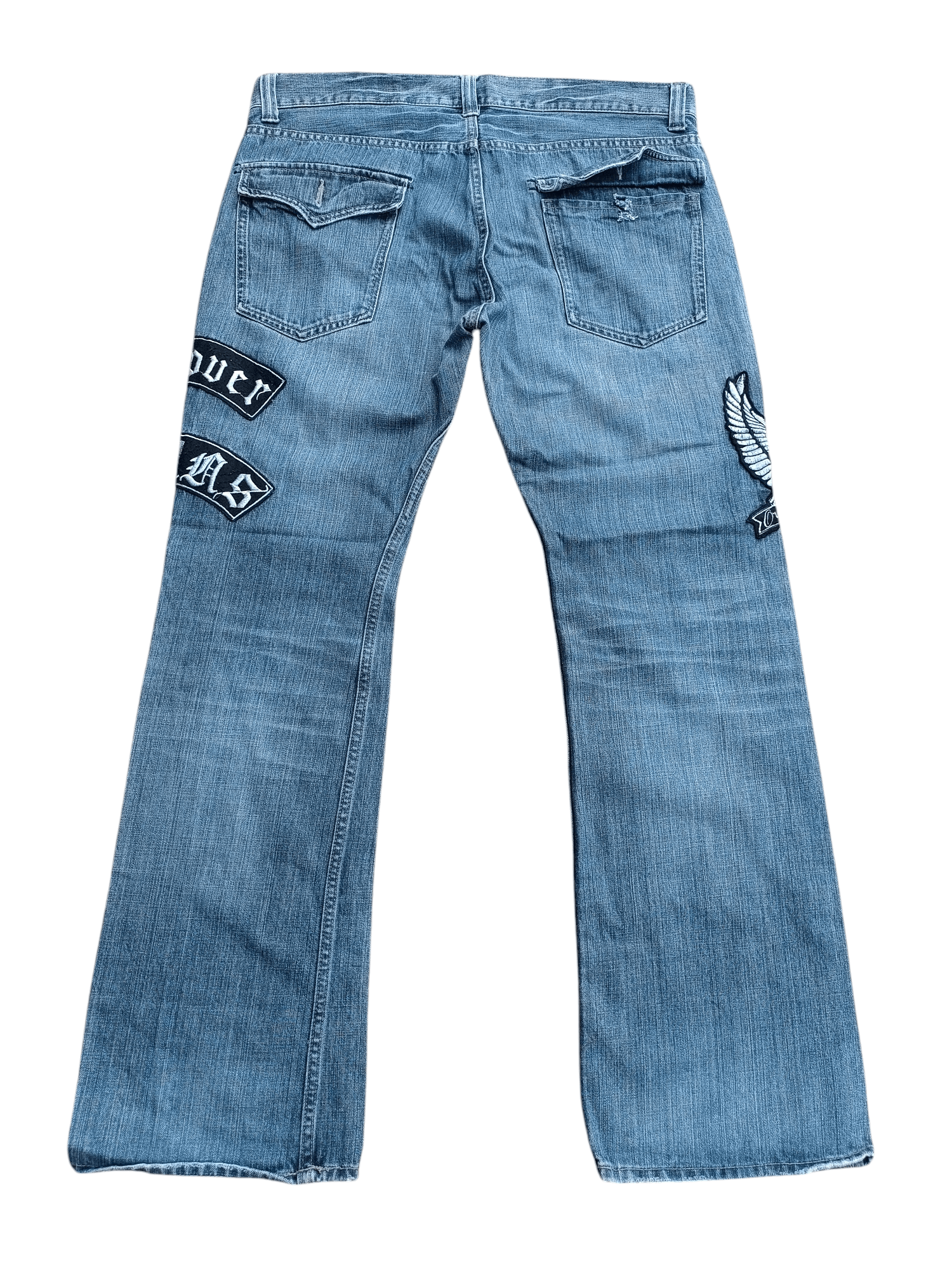 Japanese Brand FLARED RARE❤️‍🔥SORRIDERE RIPPED PATCHWORK JEANS Size US 36 / EU 52 - 10 Thumbnail