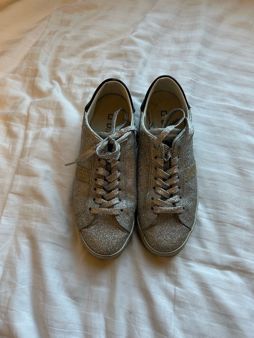 D.A.T.E. D.A.T.E. Silver Glitter Sneakers Size US 7 / IT 37 - 2 Thumbnail