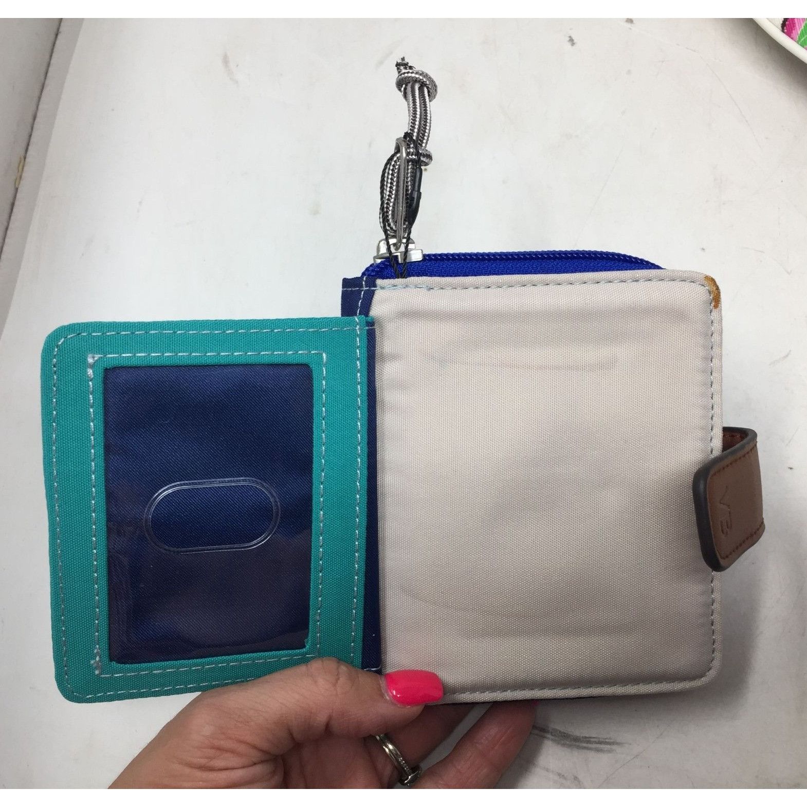 Vera Bradley Women's Vera Bradley Cool Lagoon RFID Pocket Wallet (Faux le Size ONE SIZE - 3 Thumbnail