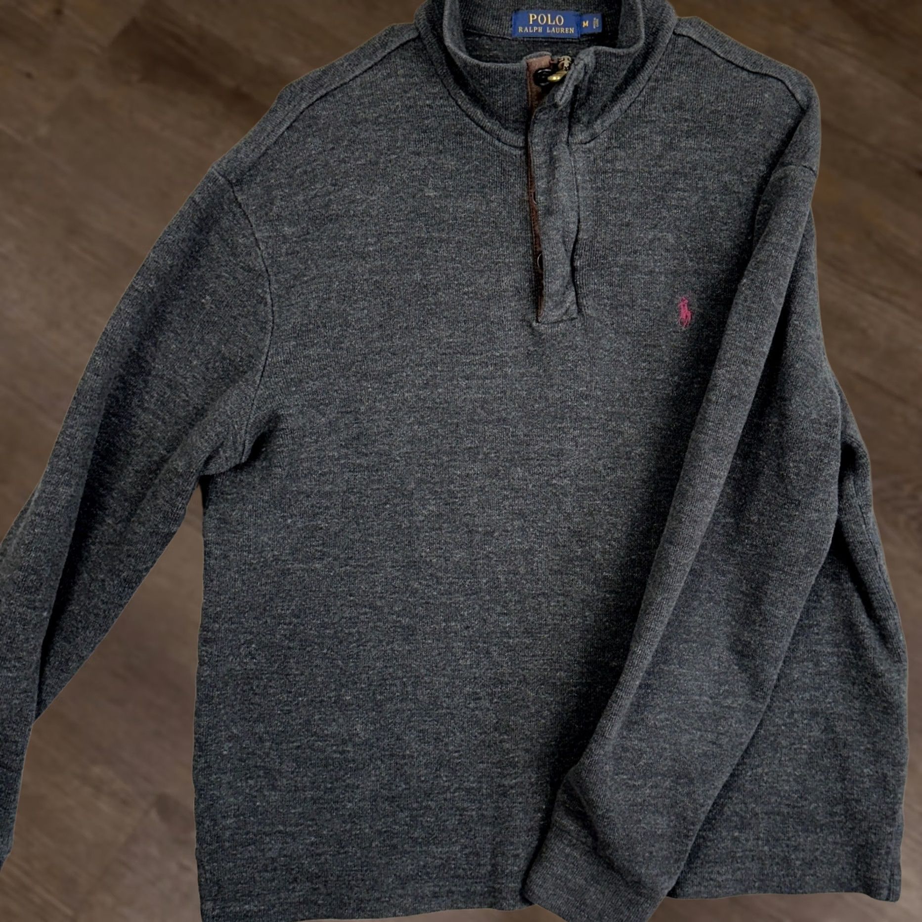 Polo Ralph Lauren Polo Ralph Lauren Sweater Mens M Charcoal Grey Quarter Zip Pullover Pony Size US M / EU 48-50 / 2 - 1 Thumbnail