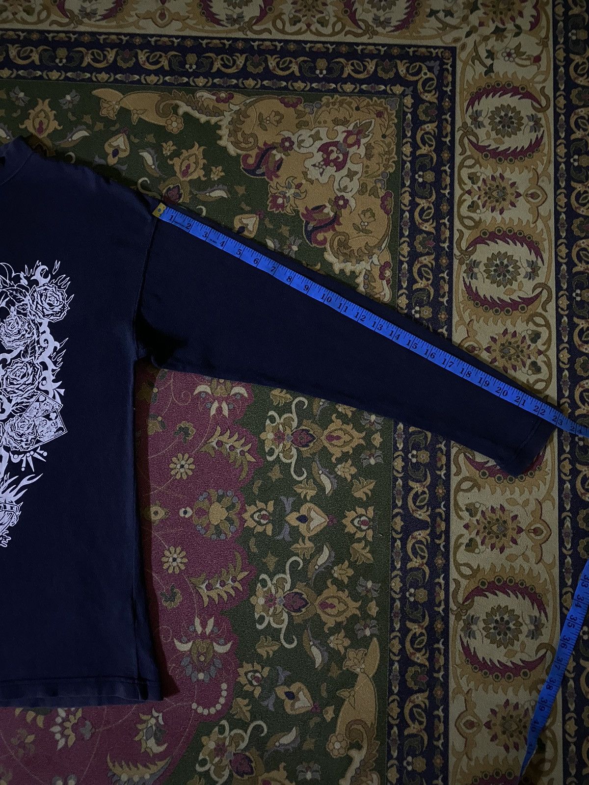 Japanese Brand 🔥VERYRARE🔥🔥Vintage Cross Skull Floral Long Sleeve Size US M / EU 48-50 / 2 - 12 Thumbnail