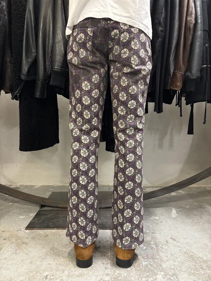 Just Cavalli 2000s Cavalli Purple Flowers Two Tone Pants Size 25" / US 0 / IT 36 - 4 Thumbnail