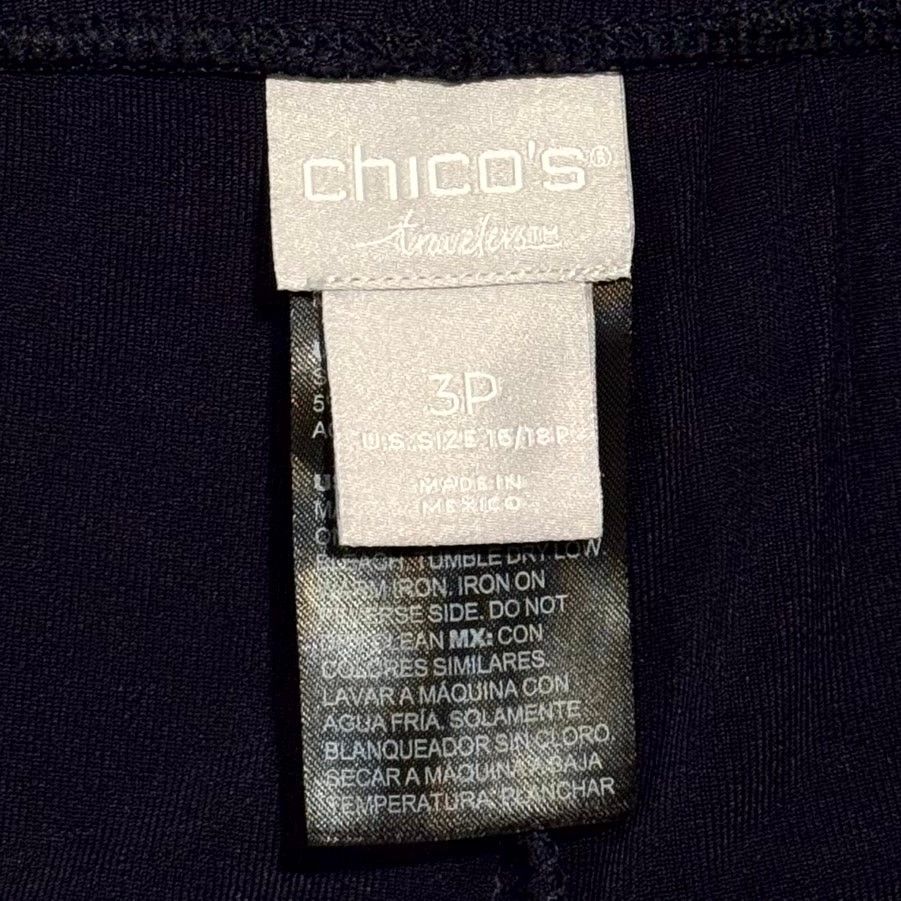 Chicos Chicos Travelers Pull On Slinky Pants Navy 3P 16/18P Size 38" / US 16 / IT 52 - 3 Thumbnail