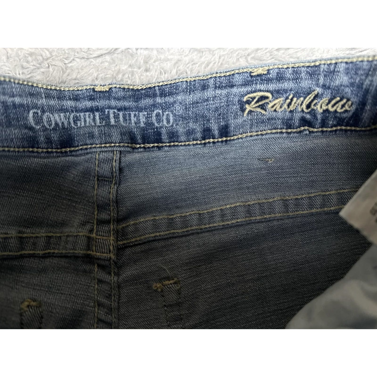 Cowgirl Tuff Co Rainbow Bootcut Jeans Womens 27 Blue Mid Rise Stretch 27x33
