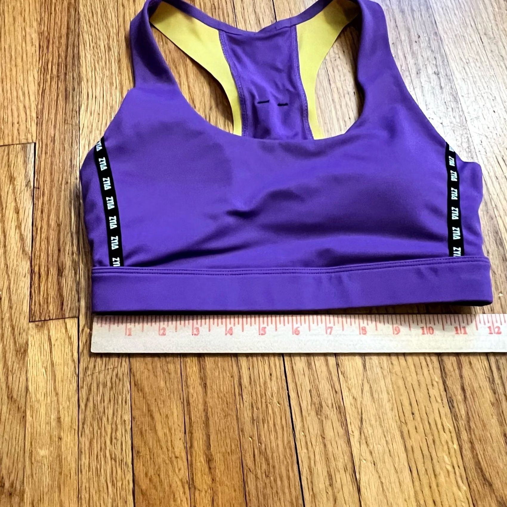 Vintage Zyia Actibe Sports Bra Womens Small Purple Yellow Size ONE SIZE - 6 Thumbnail