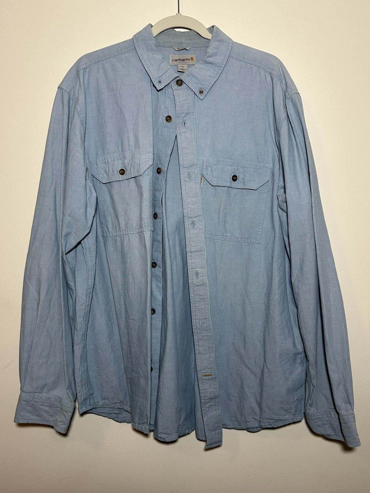 Carhartt Vintage Carhartt Blue Button Up Shirt Size US XL / EU 56 / 4 - 1 Thumbnail