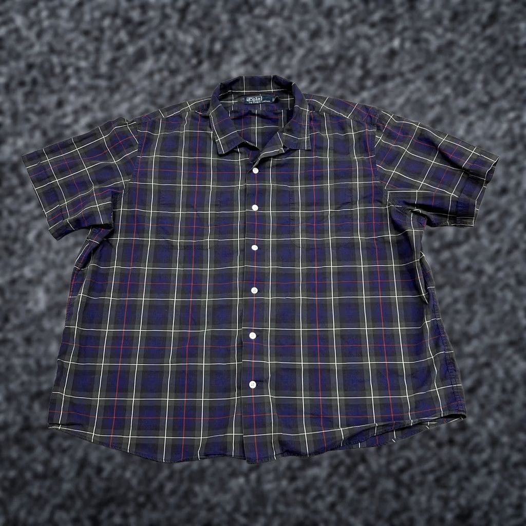 Polo Ralph Lauren Polo Ralph Lauren Shirt Mens 2XL Blue Plaid Short Sleeve Button Camp Loop Neck Size US XXL / EU 58 / 5 - 1 Thumbnail