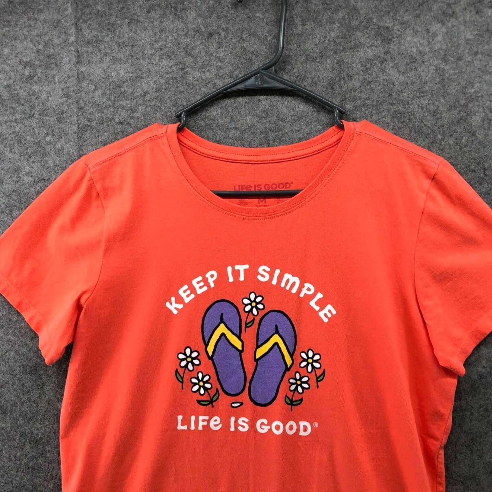 Life is Good Life Is Good Women's T-Shirt M Crew Neck Short Sleeve Cotton Beach Vacation Orange Summer Size M / US 6-8 / IT 42-44 - 3 Thumbnail