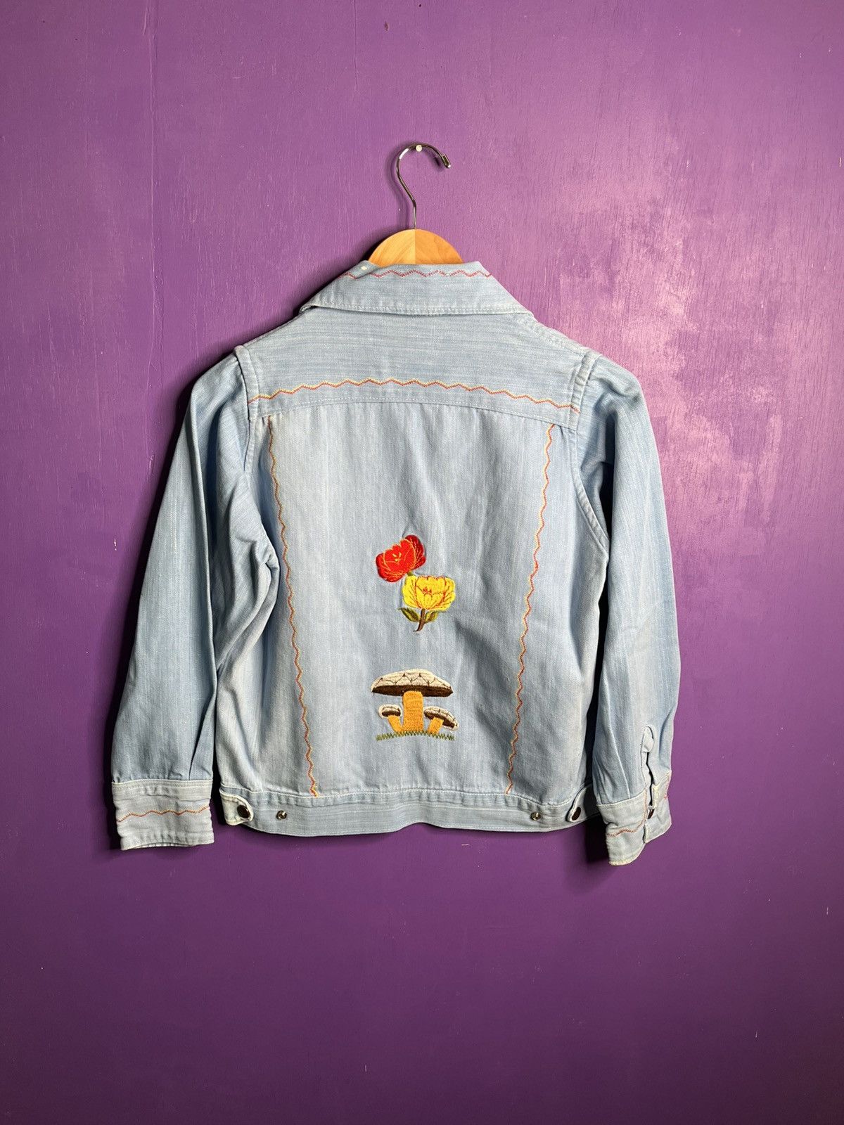 Vintage Vintage 70s mushroom nature embroidered jacket Size M / US 6-8 / IT 42-44 - 2 Thumbnail