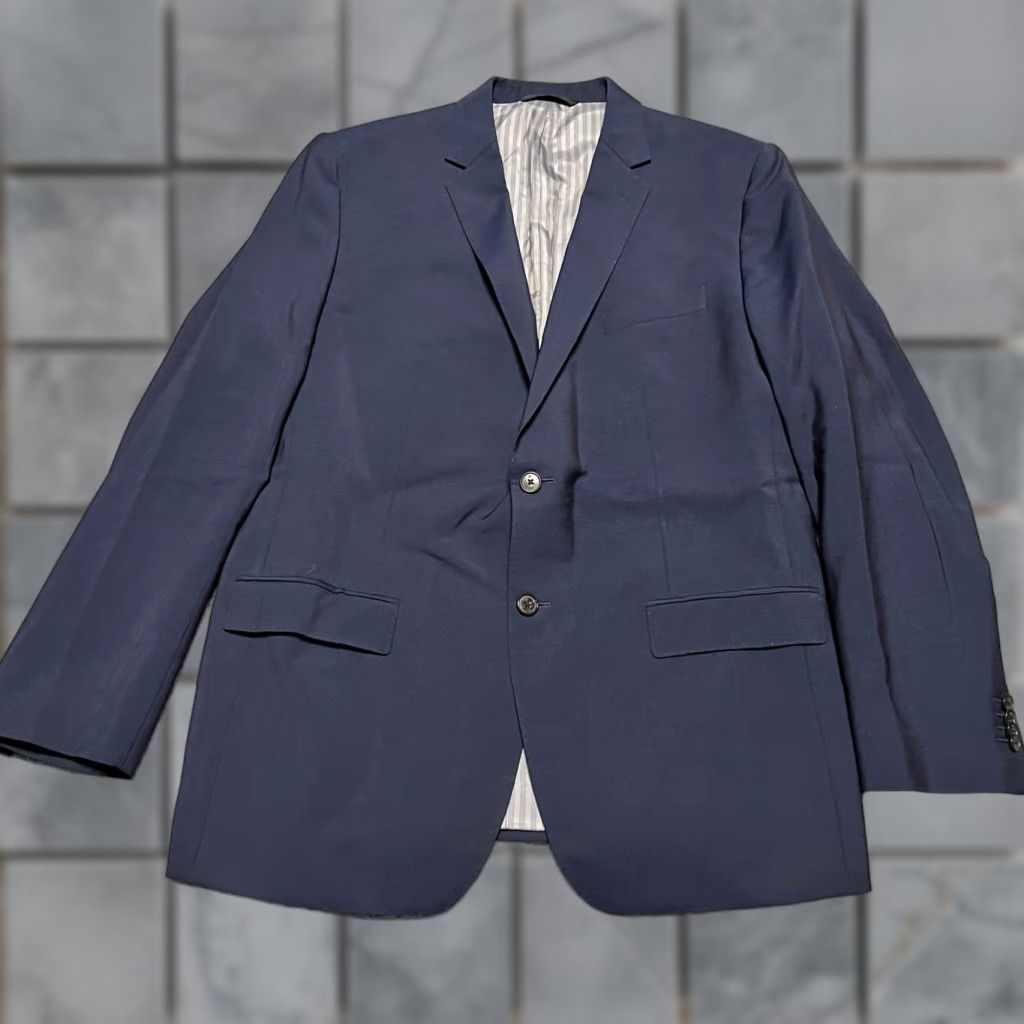 Banana Republic Banana Republic Jacket Blazer Mens 44R Blue Mohair Wool Marzotto 2 Button Coat Regular Mens Size 44R - 1 Thumbnail