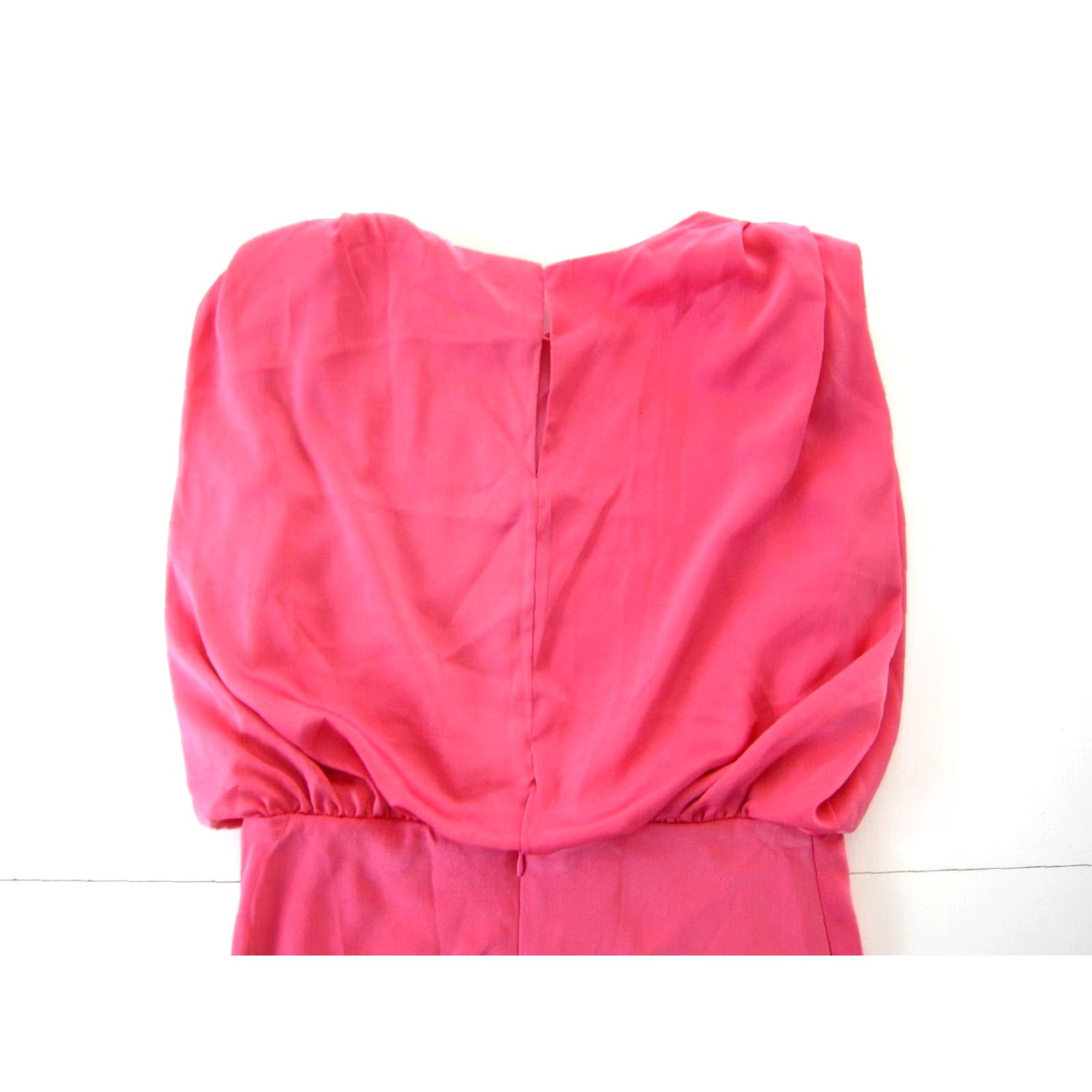 Vintage DO+BE Pink Silky Sleeveless High Neck Sheath Cocktail Prom Dress M Size M / US 6-8 / IT 42-44 - 5 Thumbnail