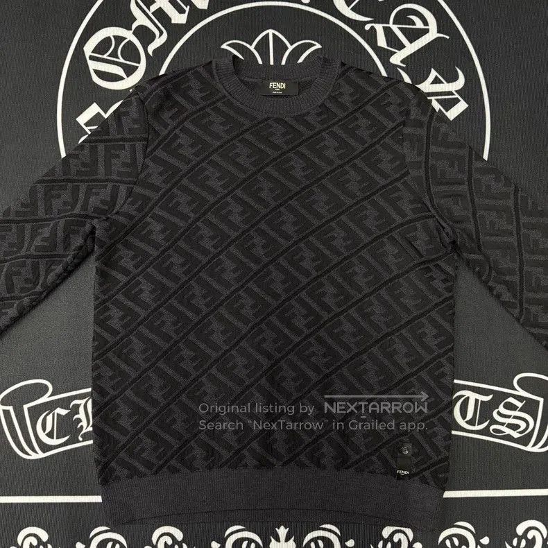 Fendi Fendi Double F Print Black Knit Sweater. Size US L / EU 52-54 / 3 - 1 Thumbnail