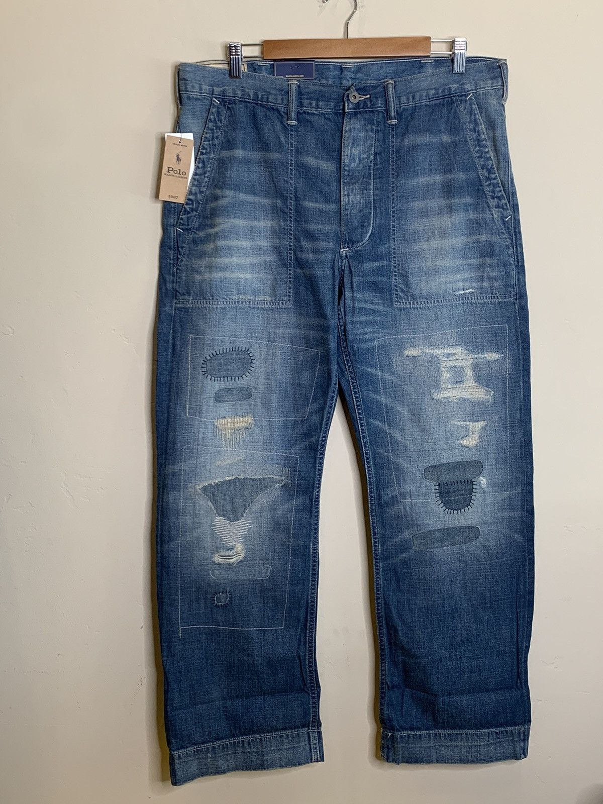 Polo Ralph Lauren *RARE* New Polo Ralph Lauren Factory Distressed Denim Jeans Size US 36 / EU 52 - 1 Thumbnail