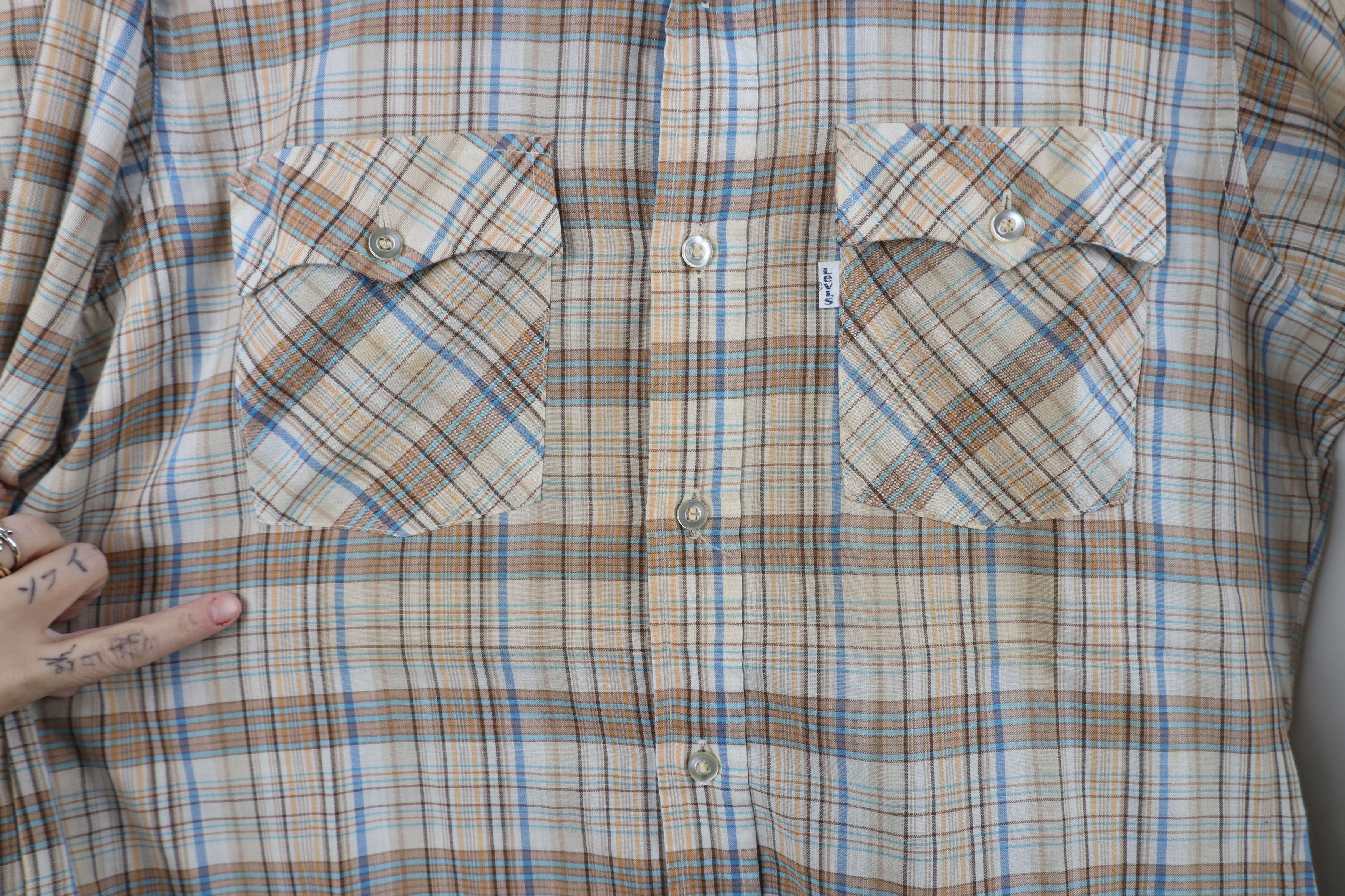 Levi's Vintage 70s Levis Western Cowboy Button Shirt Plaid USA Size US L / EU 52-54 / 3 - 5 Thumbnail