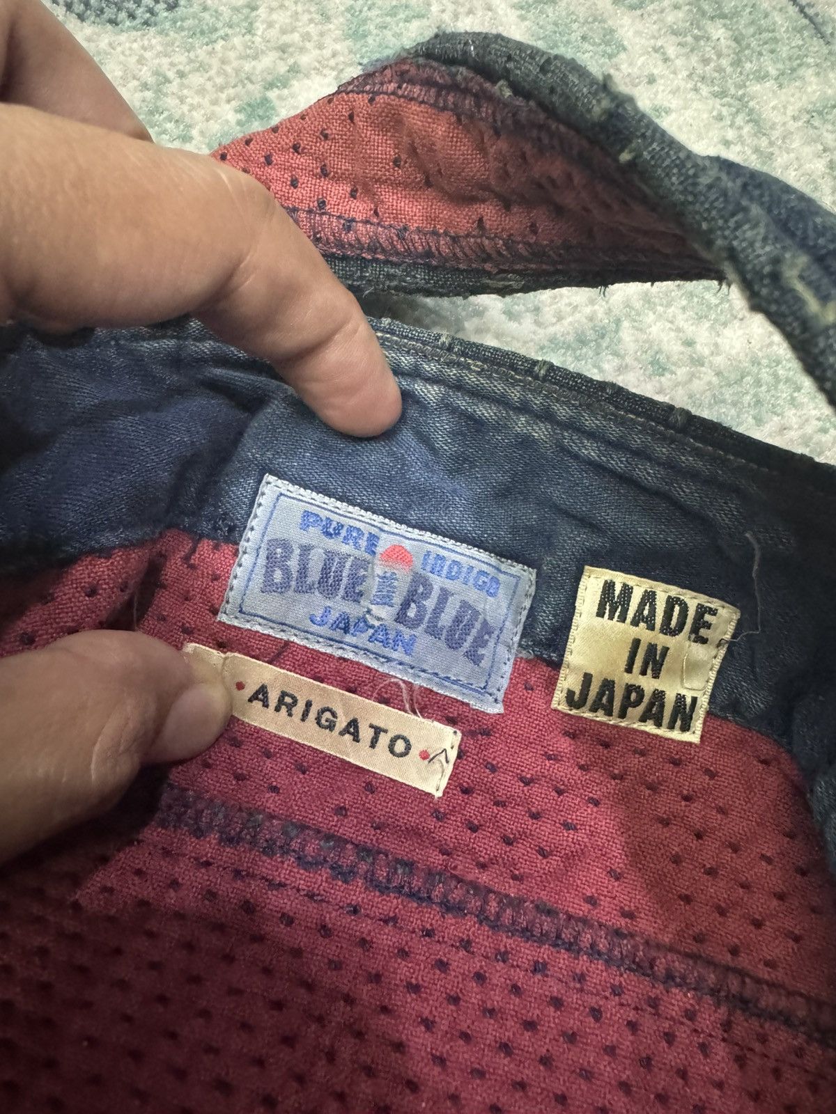 Blue Blue Japan BLUE-BLUE JAPAN X ARIGATO SASHIKO STITCHES TOTE BAG Size ONE SIZE - 4 Thumbnail