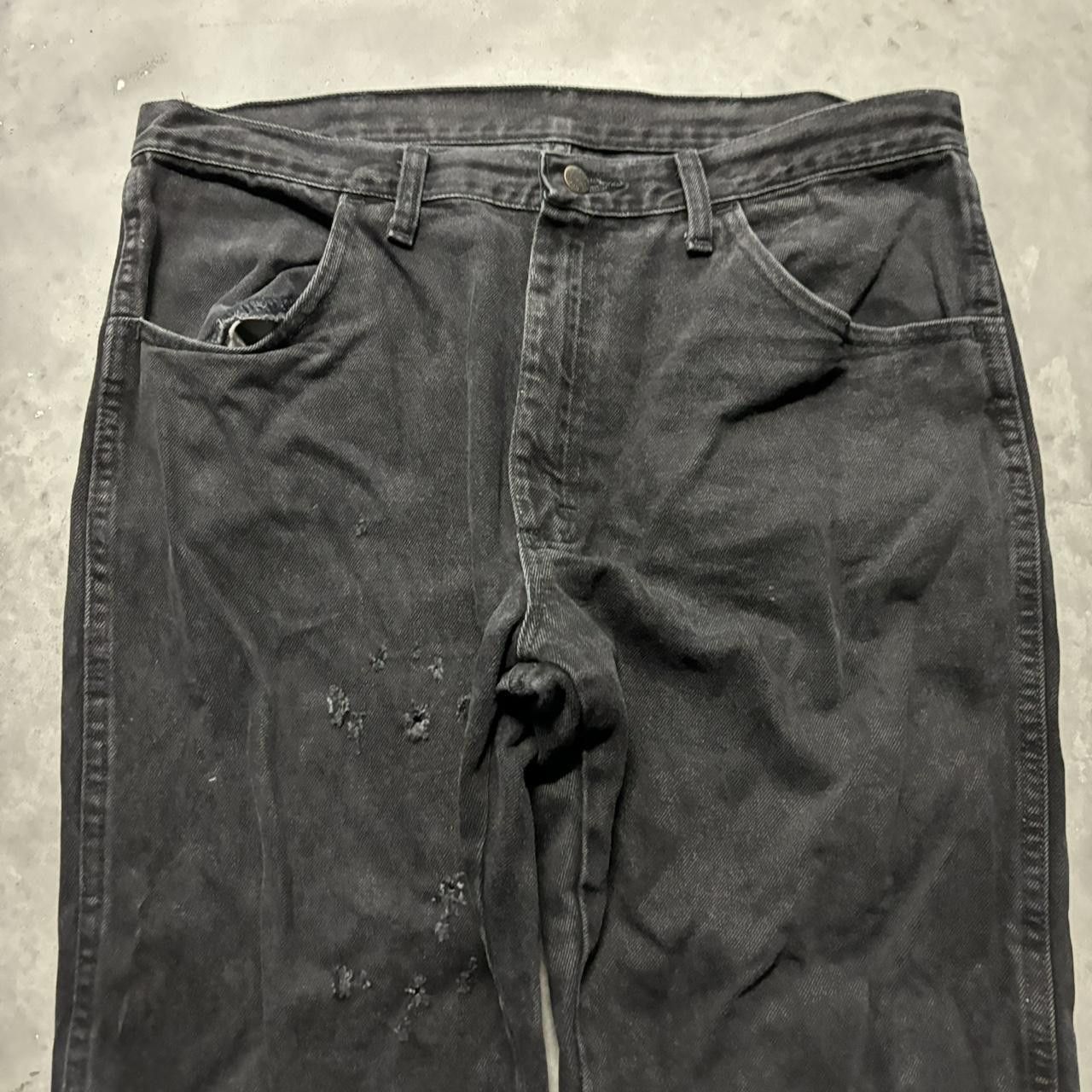 Japanese Brand × Vintage Crazy Vintage Y2K/2000s Grunge Solid Black Essential Denim Jeans! Size US 35 - 5 Thumbnail