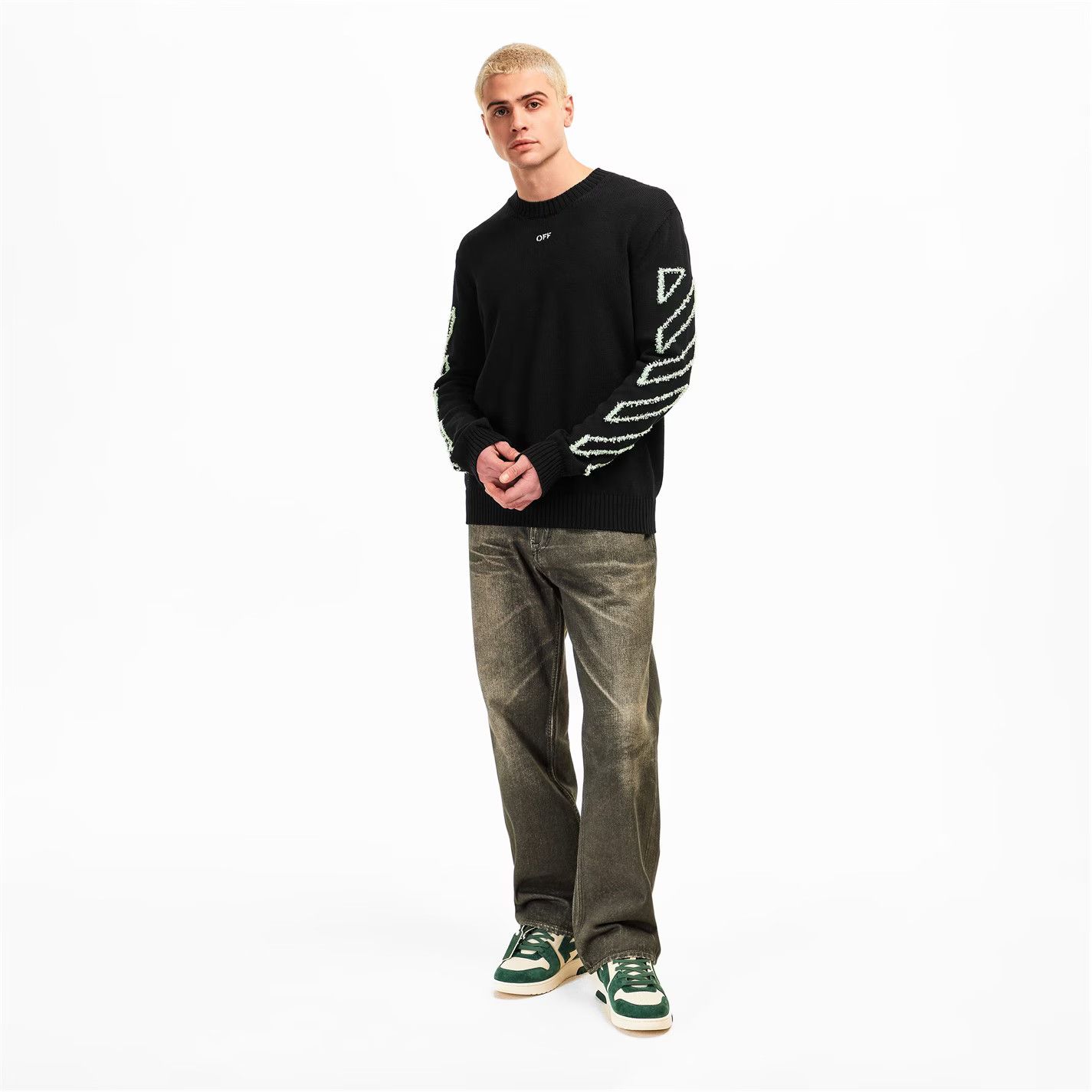 Off-White o1g2r1mq0226 Outofoffice Low-Top Trainers in Green/Ecru Size US 6 / EU 39 - 6 Thumbnail