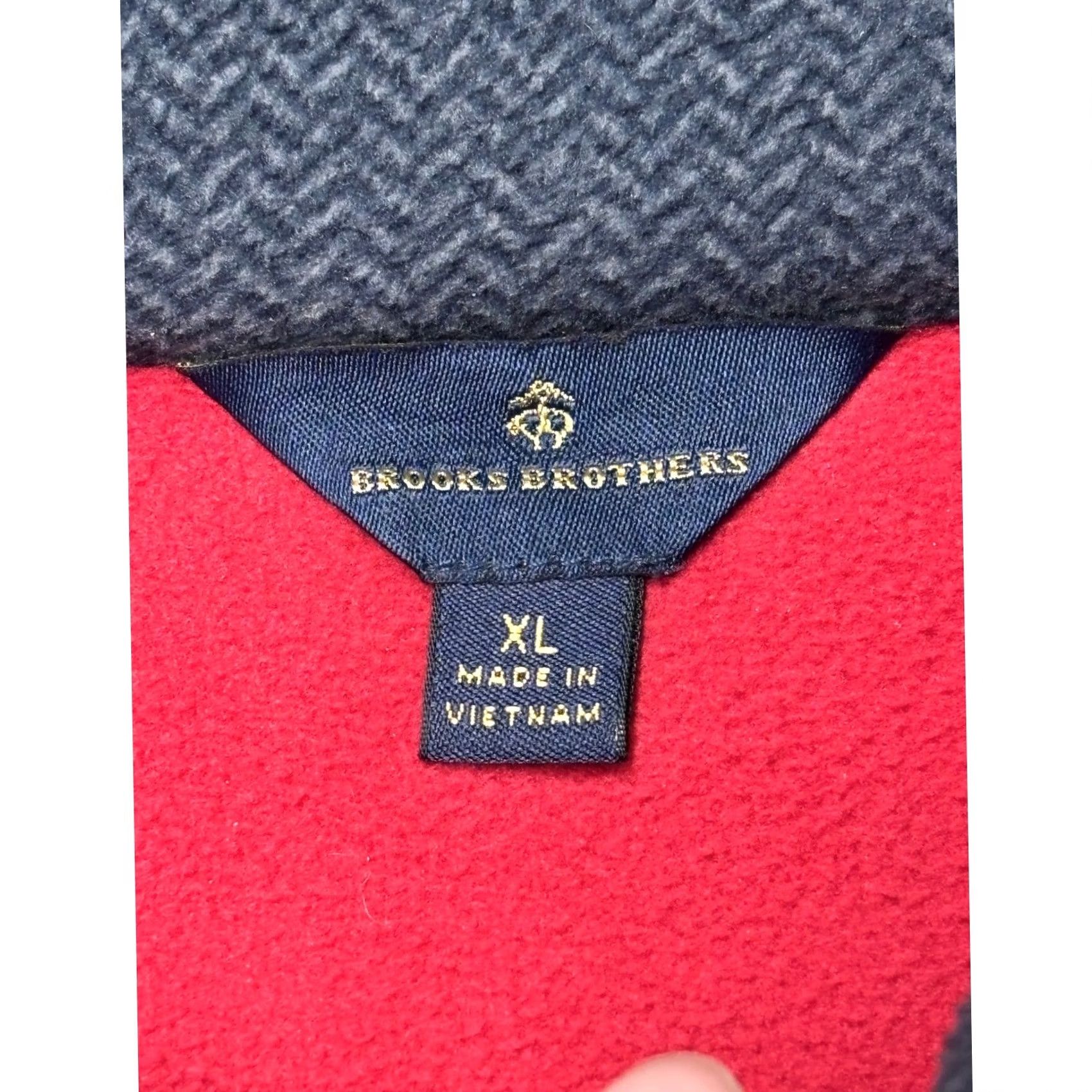 Brooks Brothers Brooks Brothers Fleece Vest Red Full Zip Mens XL Golden Fleece Logo Navy Trim Vest Size US XL / EU 56 / 4 - 3 Thumbnail
