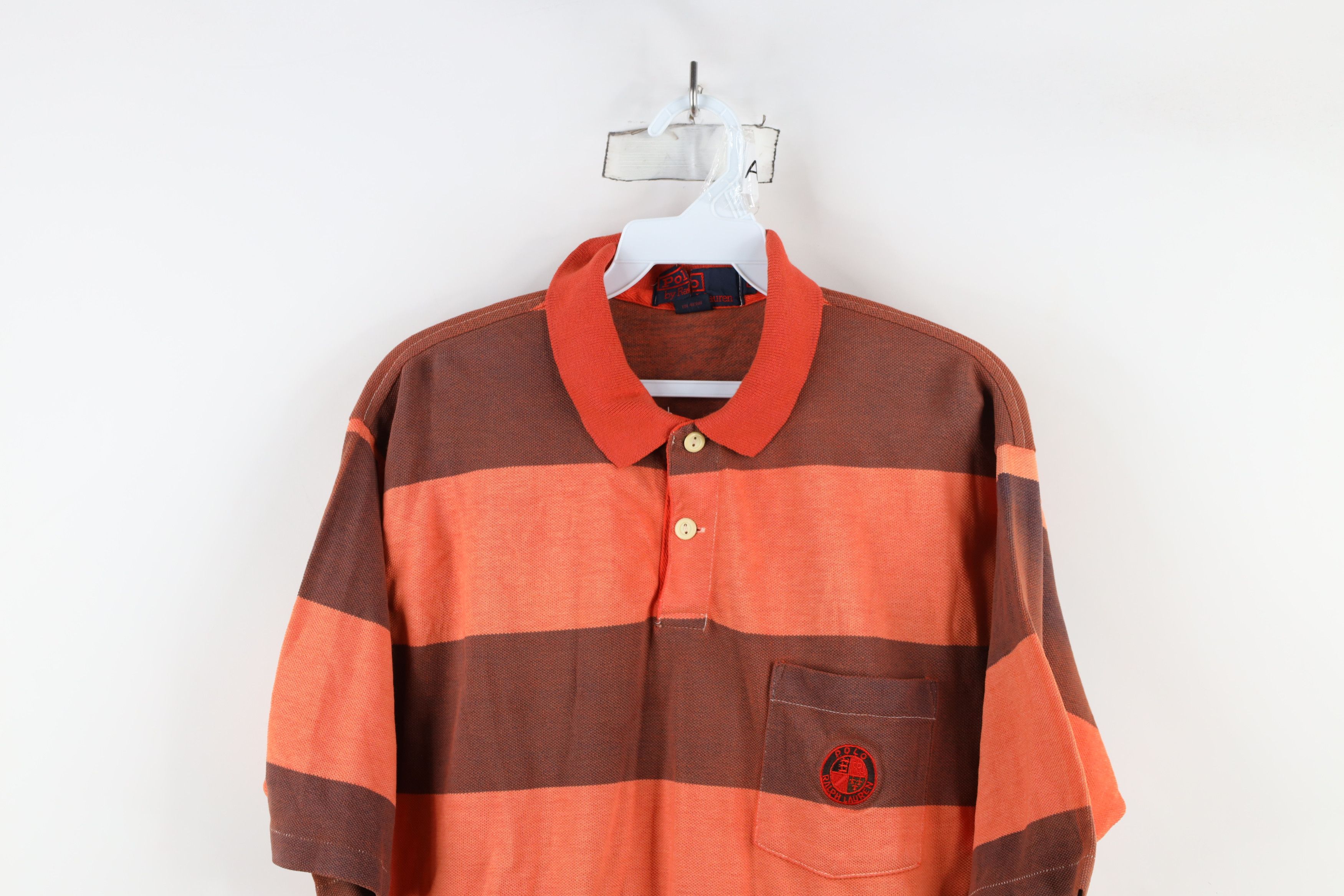 Ralph Lauren × Vintage Vintage 90s Ralph Lauren Spell Crest Striped Polo Shirt USA Size US L / EU 52-54 / 3 - 2 Thumbnail