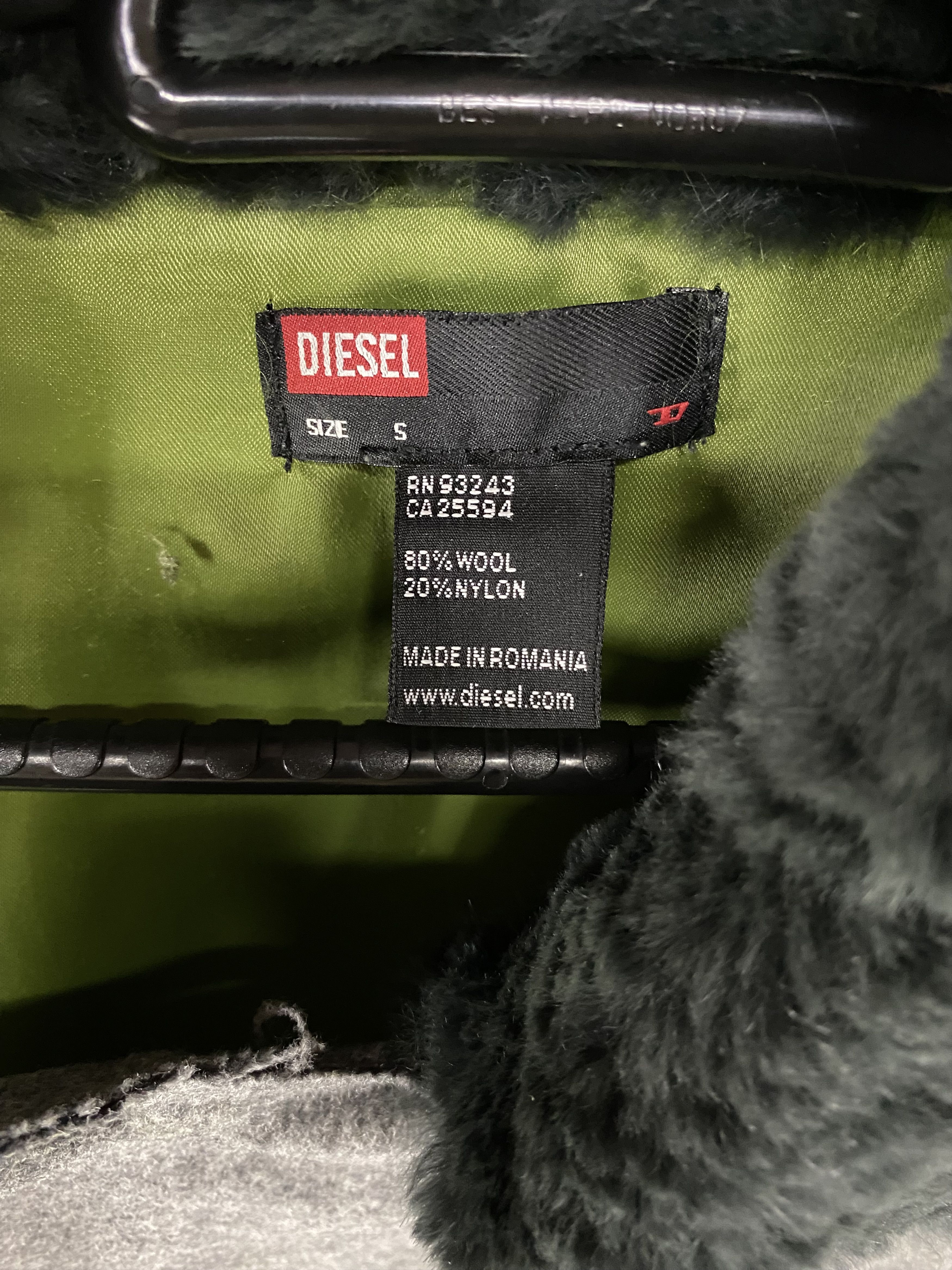 Designer × Diesel 2000s Diesel mod tac fur war double breasted wool coat Size US S / EU 44-46 / 1 - 8 Thumbnail