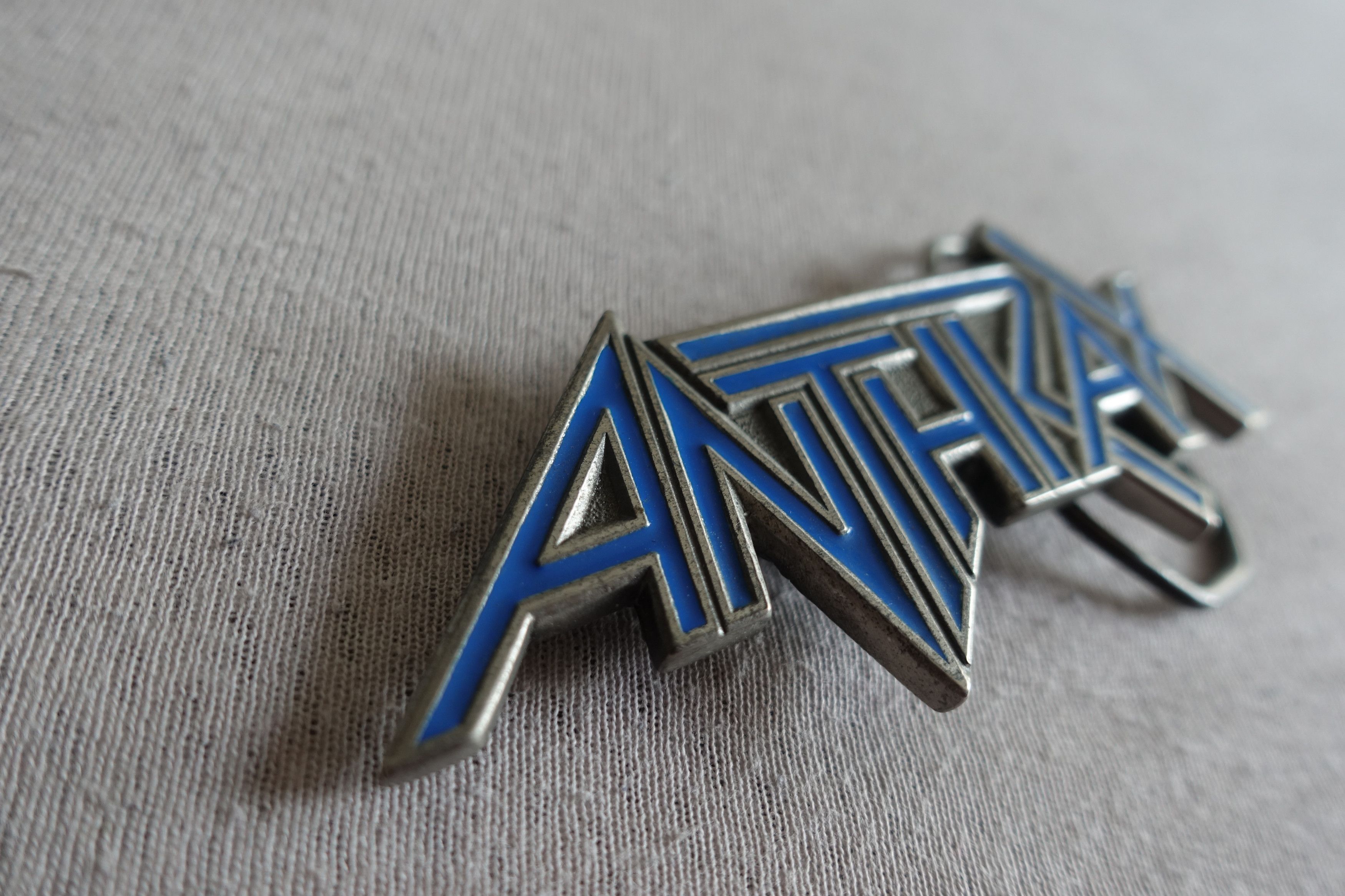 Band Tees Anthrax "Blue Logo" belt buckle '90s Brockum Size ONE SIZE - 2 Thumbnail