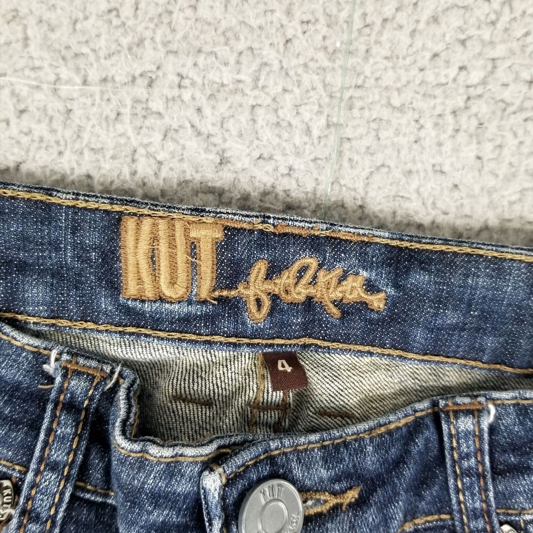 Vintage KUT from the Kloth Jeans Women 4 Bootcut Denim Whiskers Low Rise 28X31 Blue Striped Cowboy Vintage: No Size 28" / US 6 / IT 42 - 2 Thumbnail