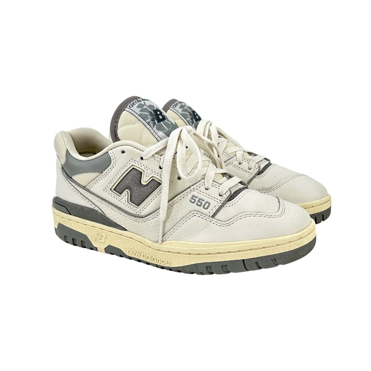 Aime Leon Dore × New Balance ALD 550 White & Gray Lowtop Leather Sneakers Size US 7.5 / EU 40-41 - 1 Thumbnail