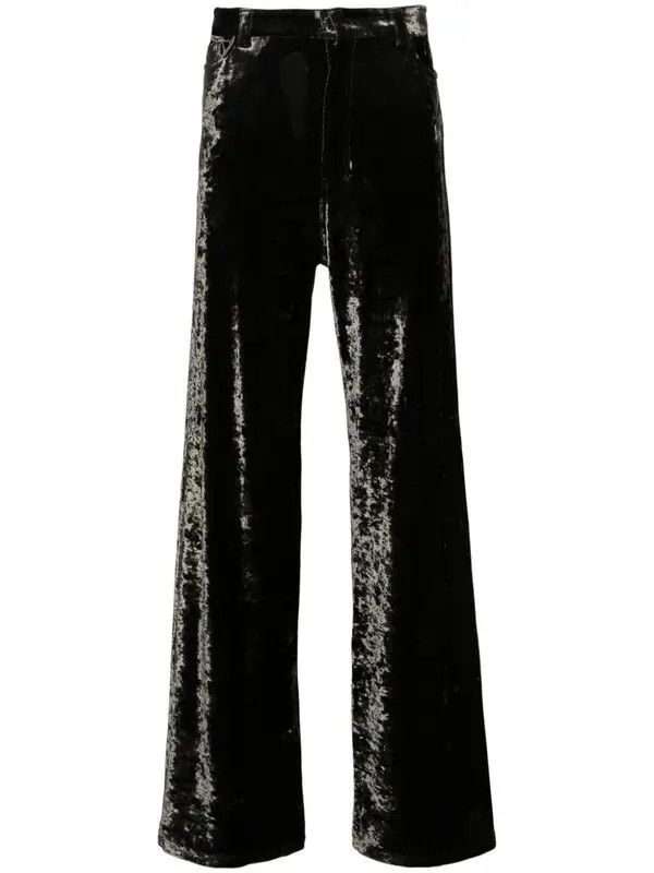 Balenciaga o1y0625 Velvet Casual Pant in Black Size 26" / US 2 / IT 38 - 1 Thumbnail
