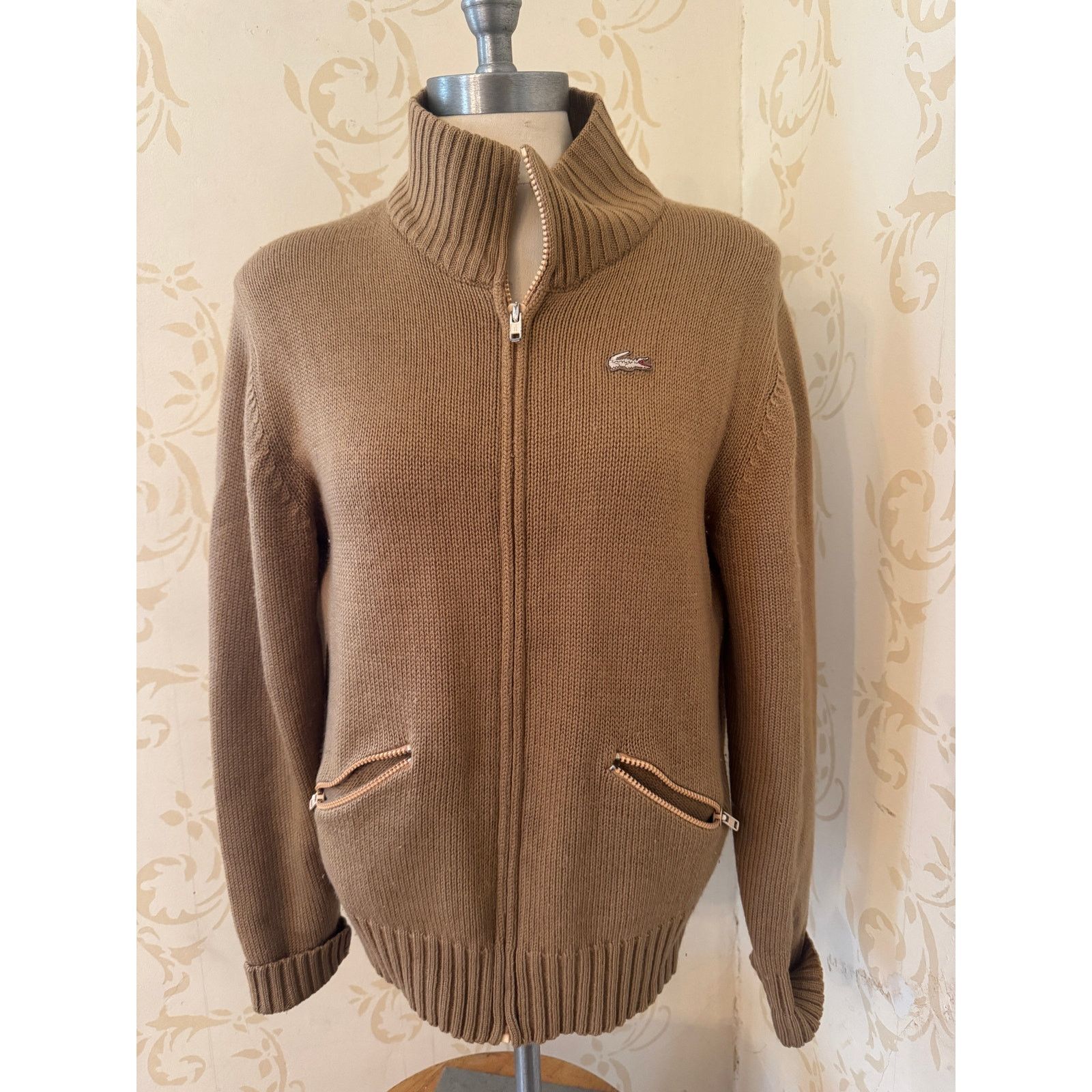 Lacoste Ladies Size 40 Haymaker Vintage Lacoste Beige Zip Up Jacket Size L / US 10 / IT 46 - 1 Thumbnail
