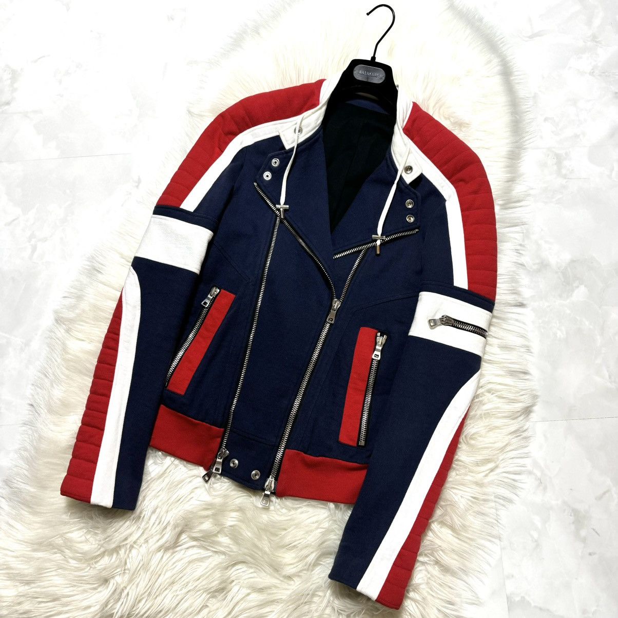 Balmain Collection Model Balmain Homme Multi-Zip Biker Sweat Jacket Size US S / EU 44-46 / 1 - 6 Thumbnail