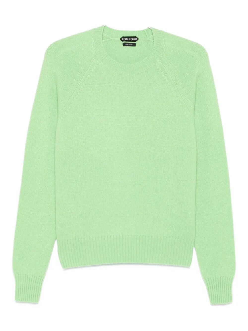 FELTED PURE CASHMERE LONG SLEEVES CREW NECK SWEATER