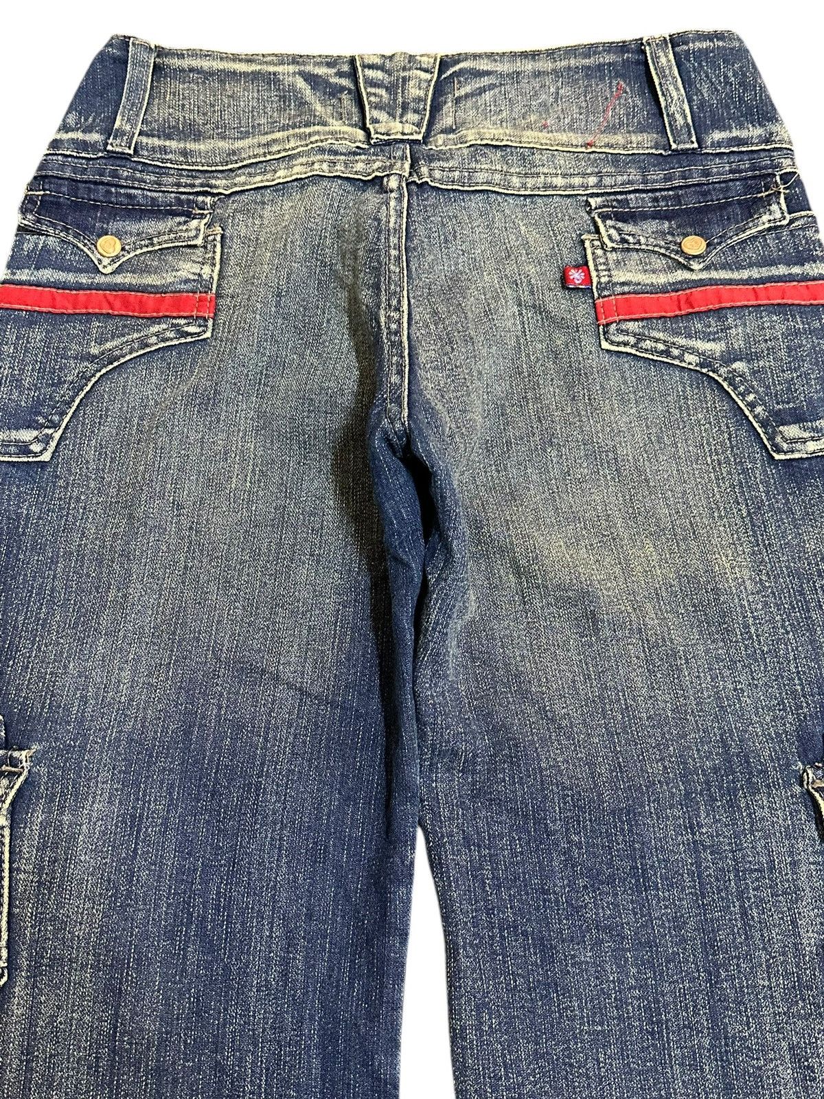 Hysteric Glamour Vintage Japanese Brand Blue Faded Wash Cargo Flare Jeans Size 29" - 5 Thumbnail