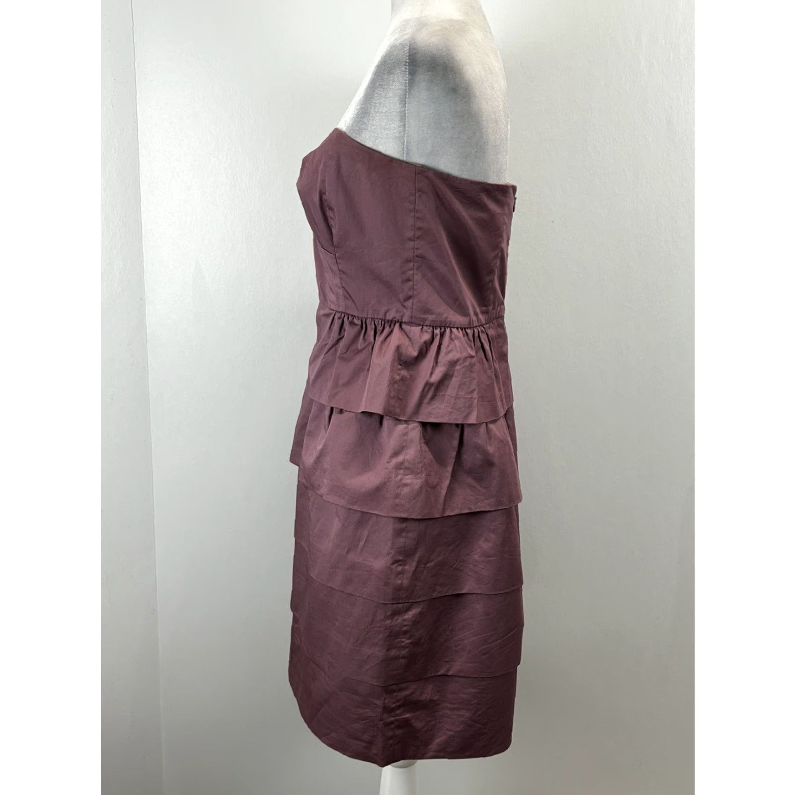 J.Crew J.CREW Strapless Tiered Cocktail Dress 8 Mauve Party Evening Size M / US 6-8 / IT 42-44 - 2 Thumbnail