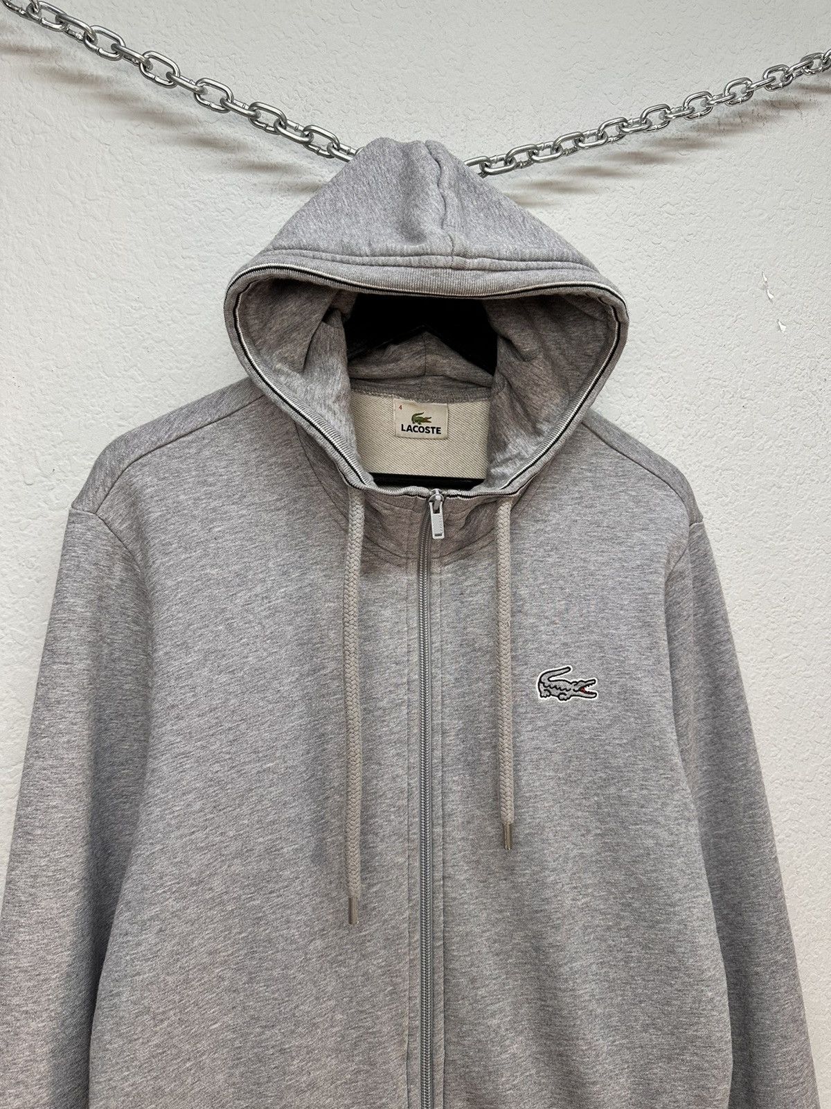 Lacoste Vintage Lacoste Zip Hoodie Grey Sk8 France Polo Ralph Lauren Size US L / EU 52-54 / 3 - 4 Thumbnail