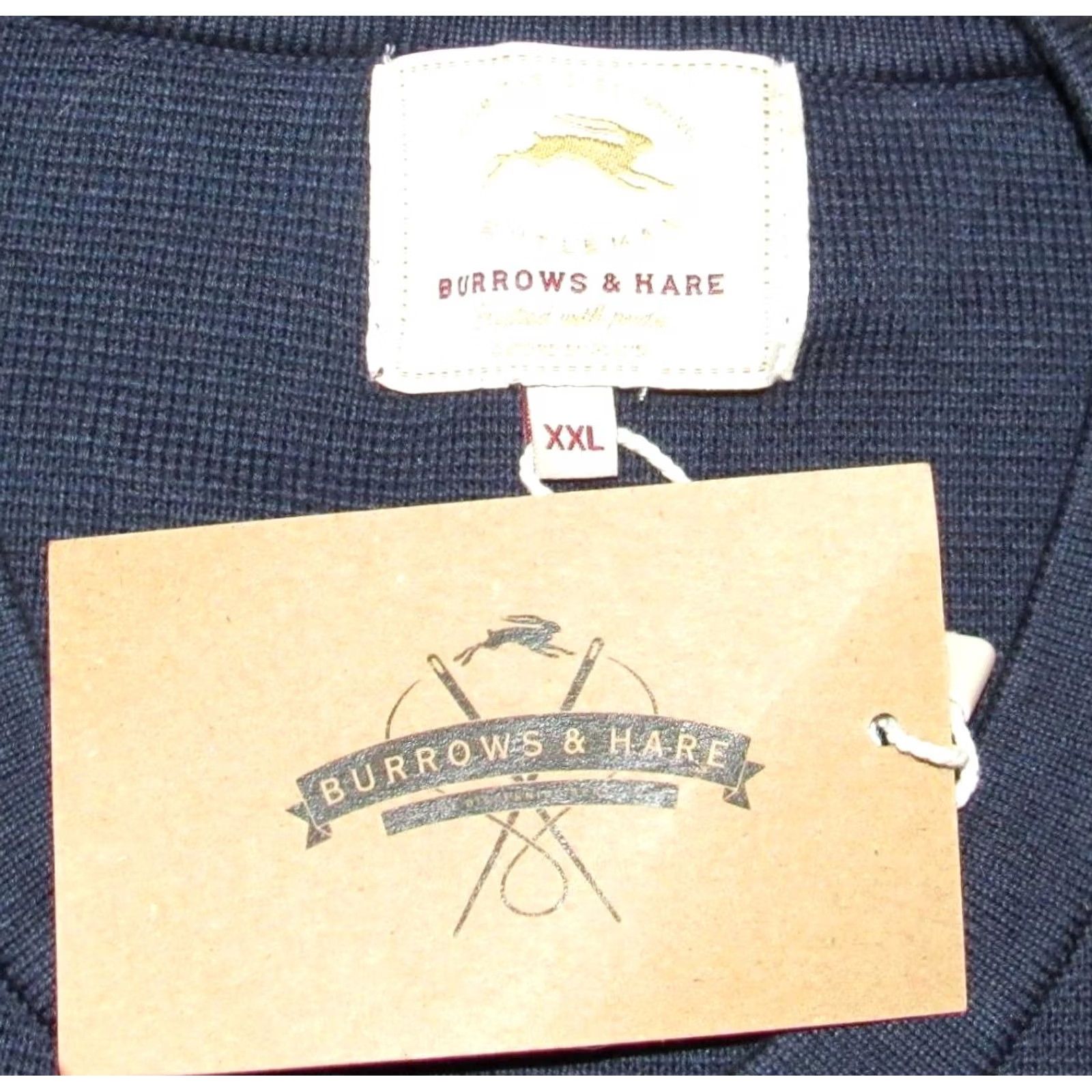 HARE BURROWS & HARE Navy Blue Cotton Sweater Vest XXL Mens NWT Size US XXL / EU 58 / 5 - 4 Thumbnail
