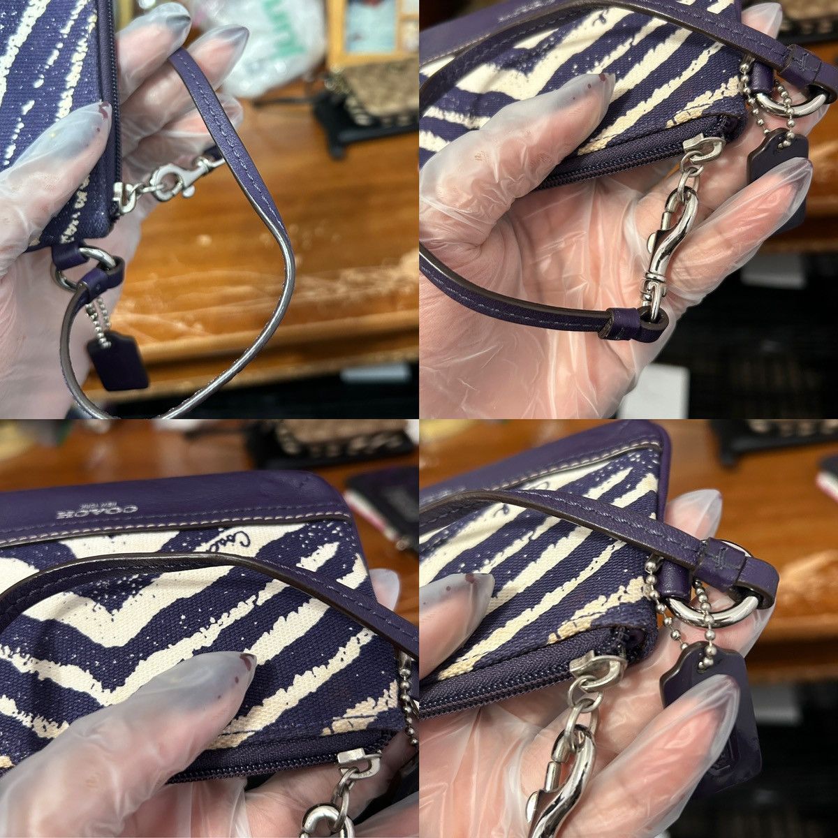 Coach Coach Purple And Cream Artsy Abstract Wristlet - “Samia” Size ONE SIZE - 22 Thumbnail