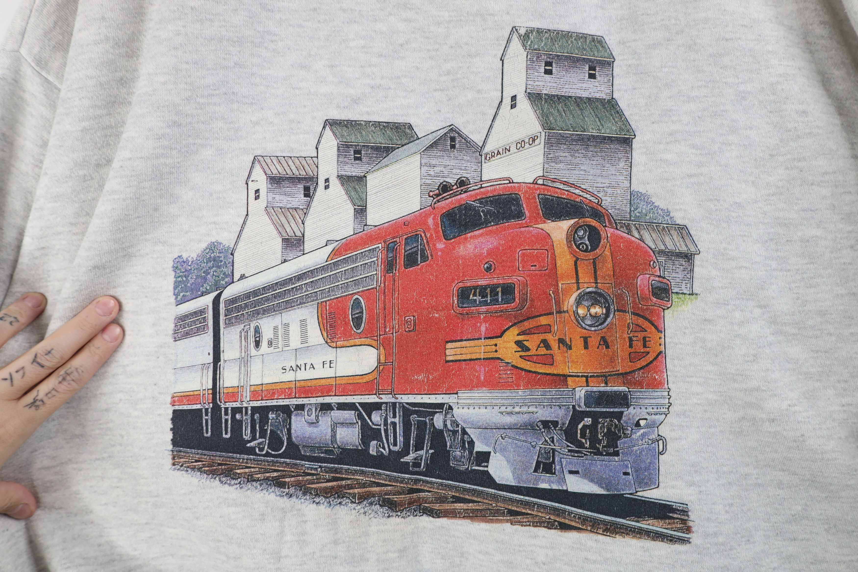 Vintage Vintage 90s Streetwear Fe Locomotive Train Sweatshirt USA Size US XXL / EU 58 / 5 - 7 Thumbnail