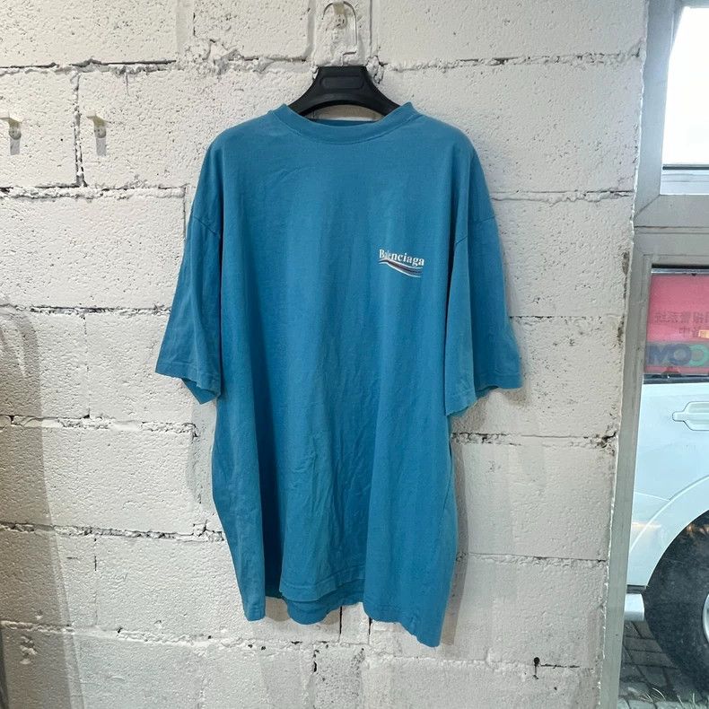 Balenciaga Balenciaga Blue Coke Logo Short Sleeve T-shirt - dmc Size US M / EU 48-50 / 2 - 1 Thumbnail
