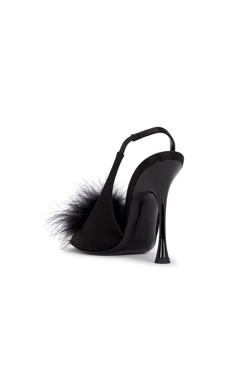 Saint Laurent Paris o1tr1nto0326 805757 Paradis Sandals In Satin And Feathers Size US 7 / IT 37 - 3 Thumbnail